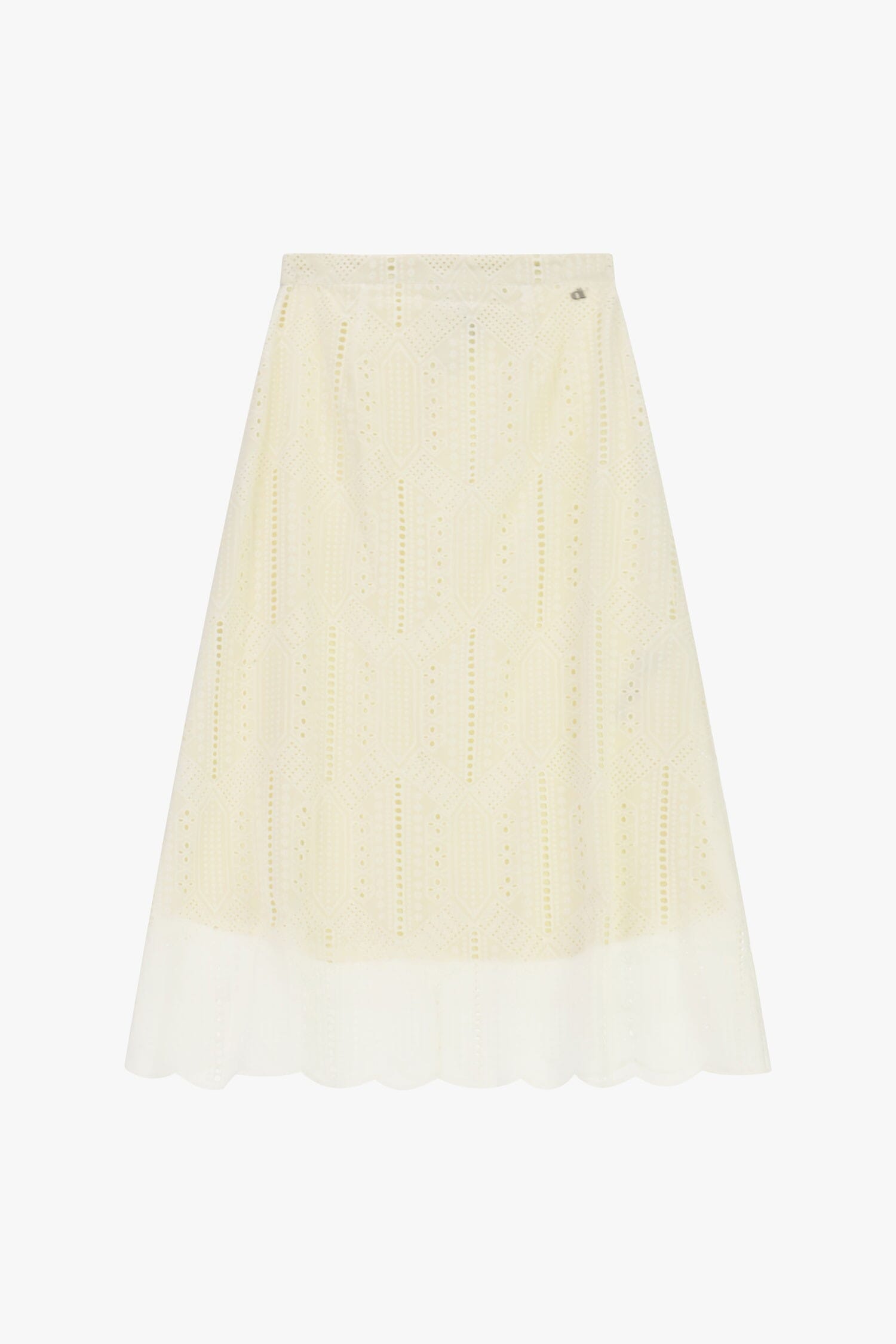 Dixie - Jupe midi perforée à broderie circulaire