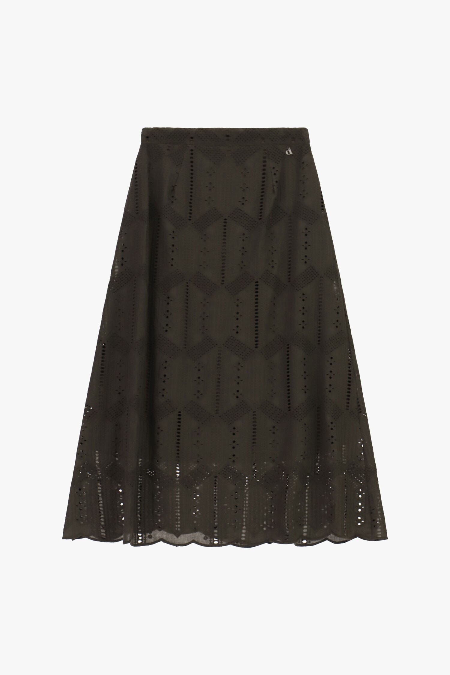 Dixie - Jupe midi perforée à broderie circulaire