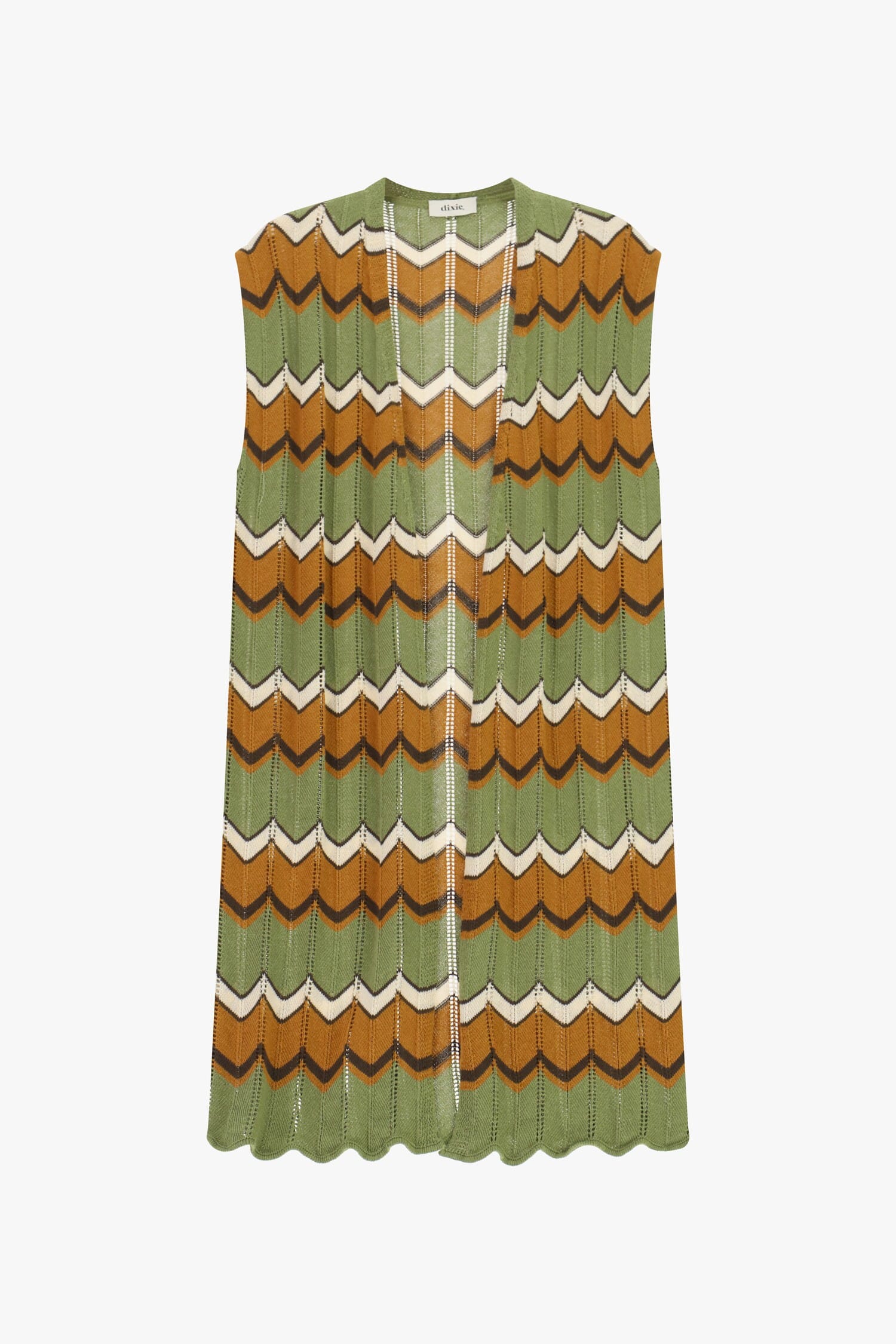 Gilet sans manches avec motif en zigzag et bordure ondulée Dixie