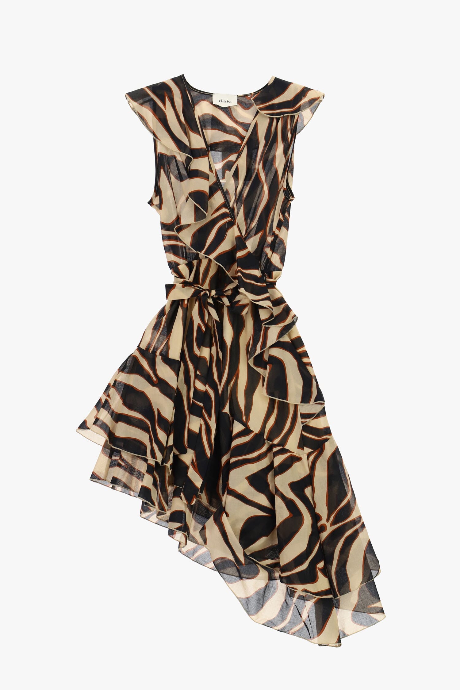 Short Criss-cross Dress With Asymmetrical Ruffle Dixie