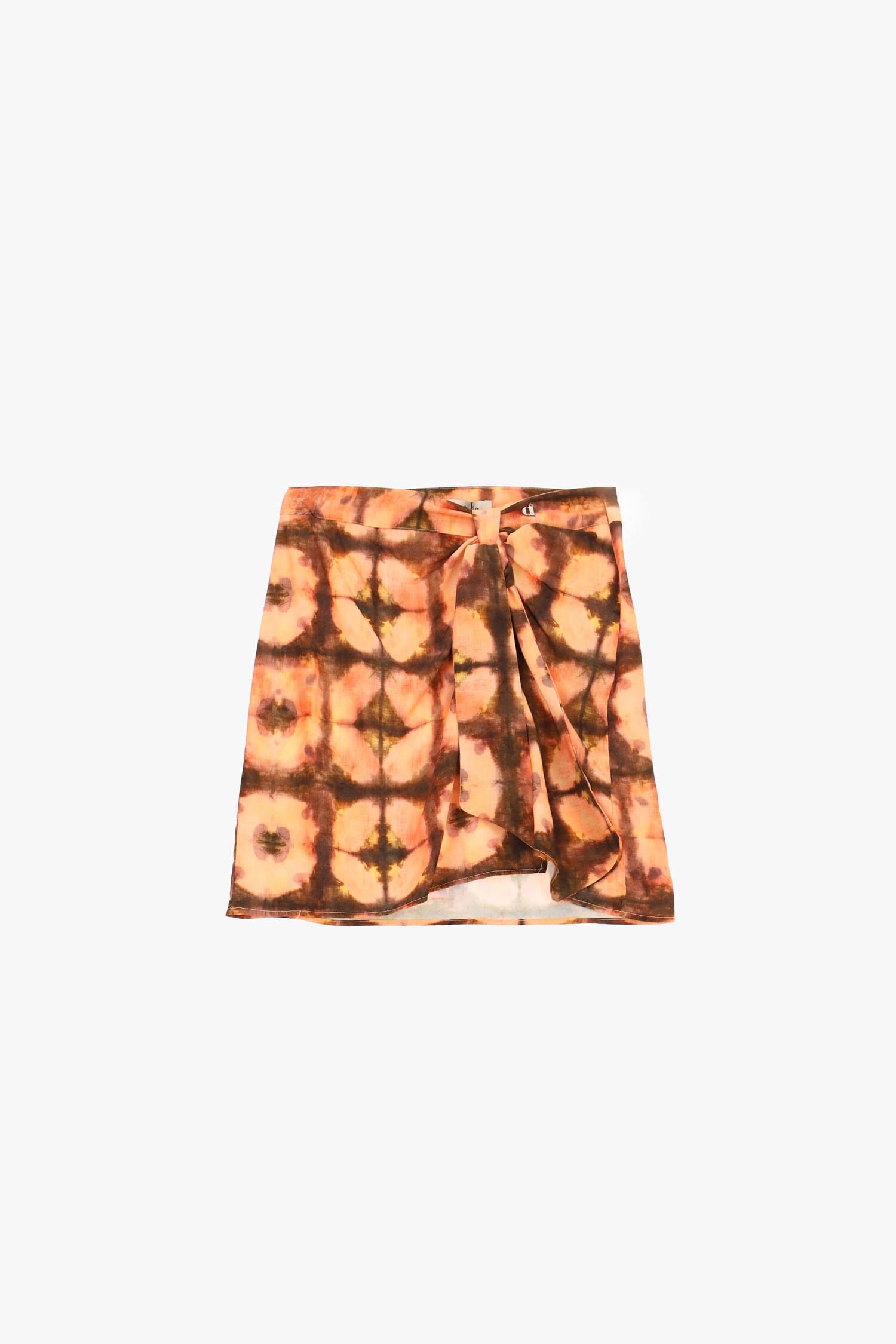 Tie Dye Pattern Short Skirt With Front Knot Dixie