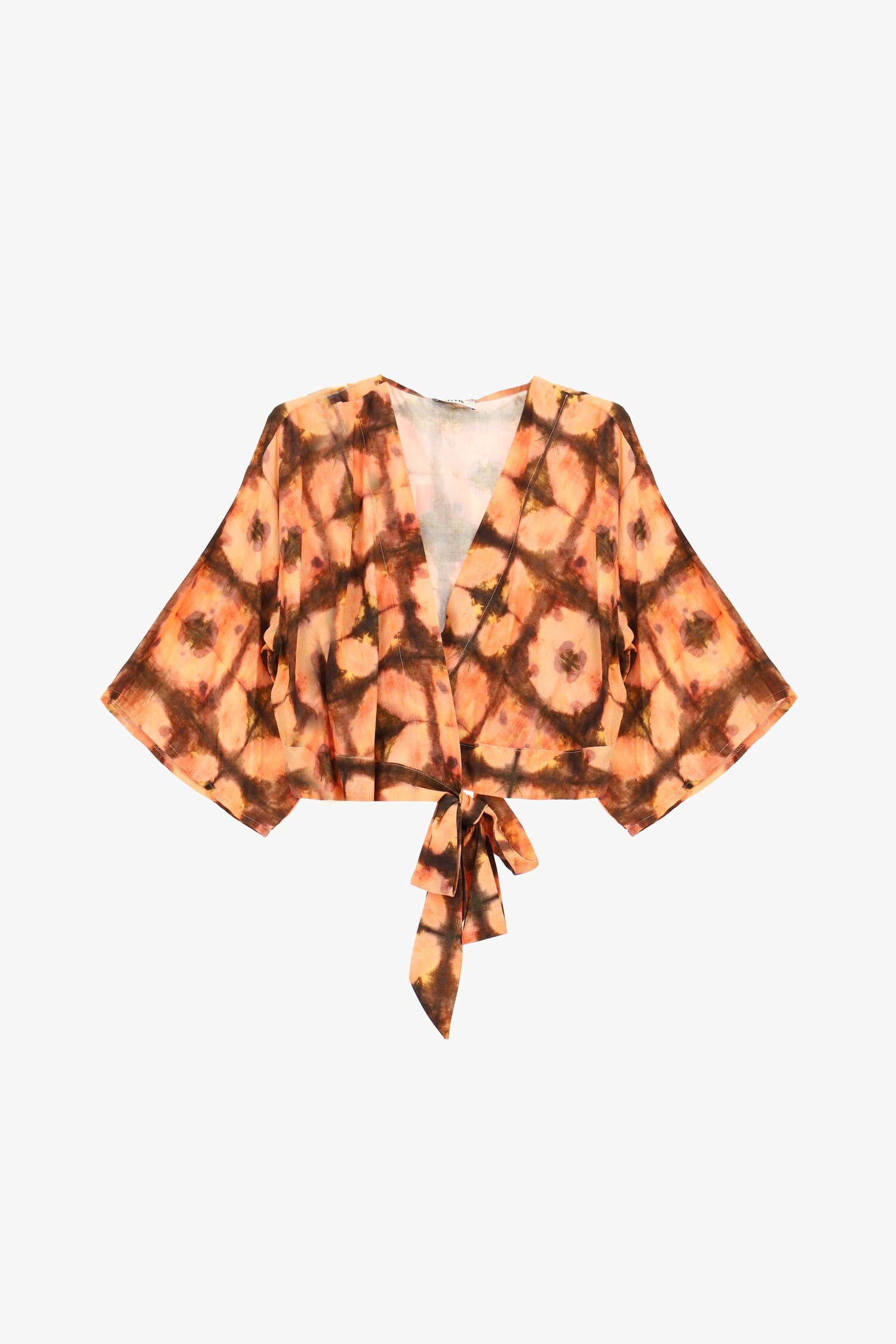 Dixie Knot Front Pattern Short Blouse