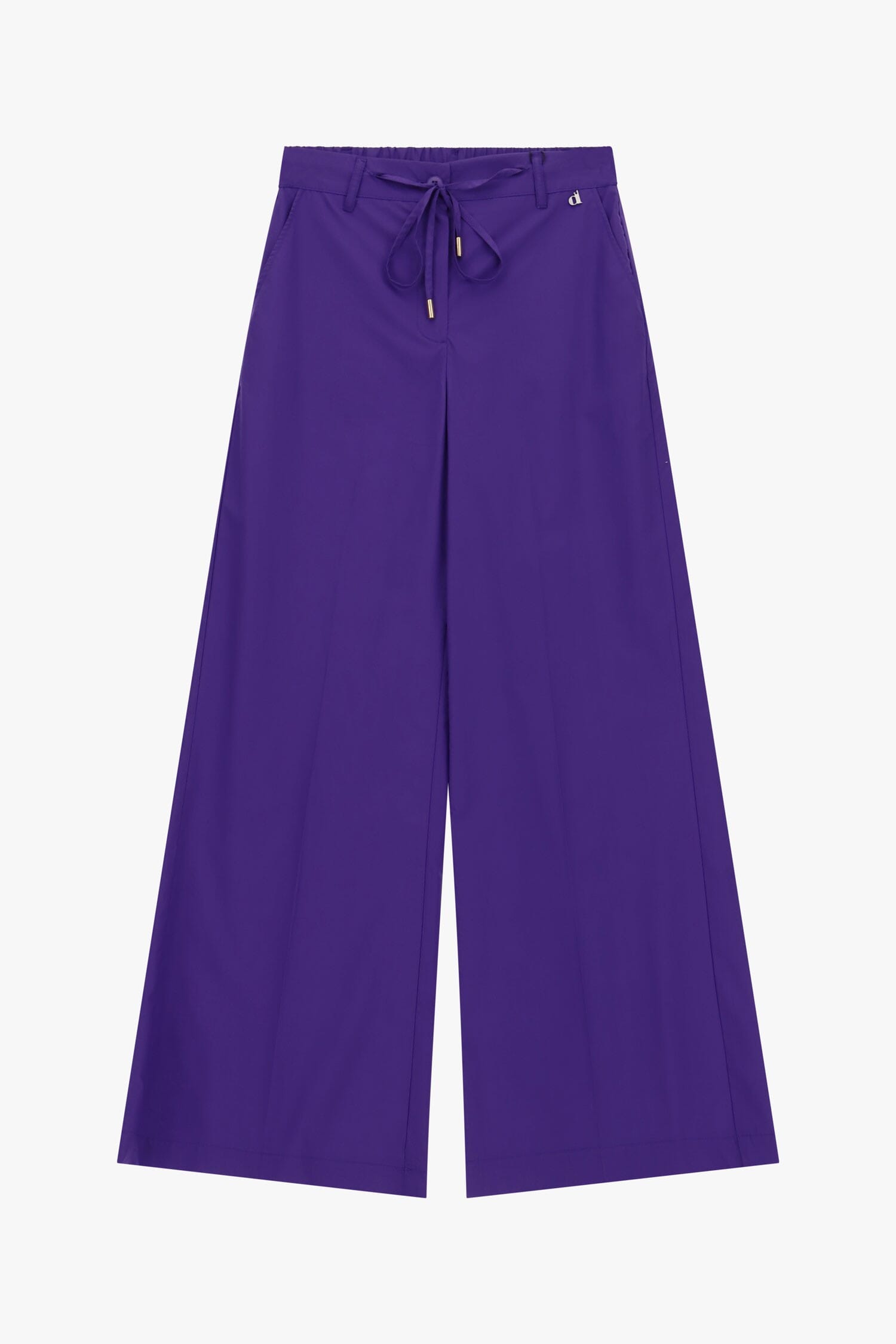 Palazzo Trousers With Drawstring Waist And Metallic Detailing Dixie
