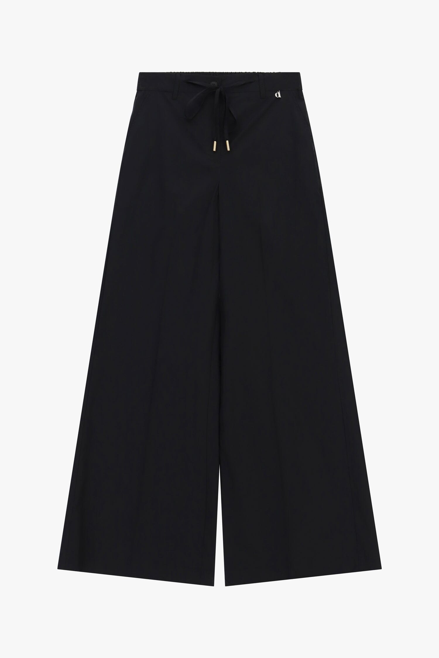 Palazzo Trousers With Drawstring Waist And Metallic Detailing Dixie