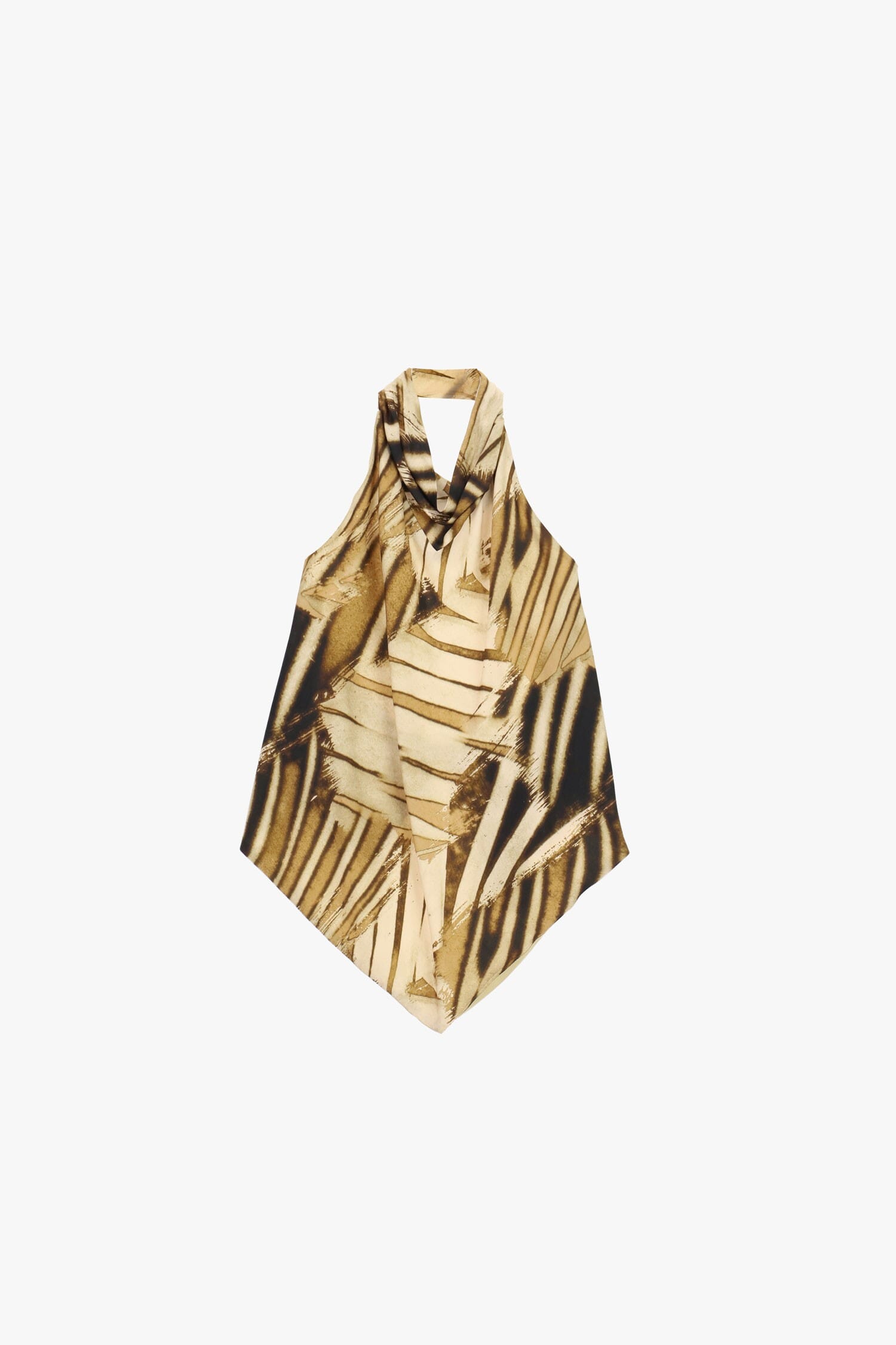 Dixie Pointed Geometric Print Neckline Top