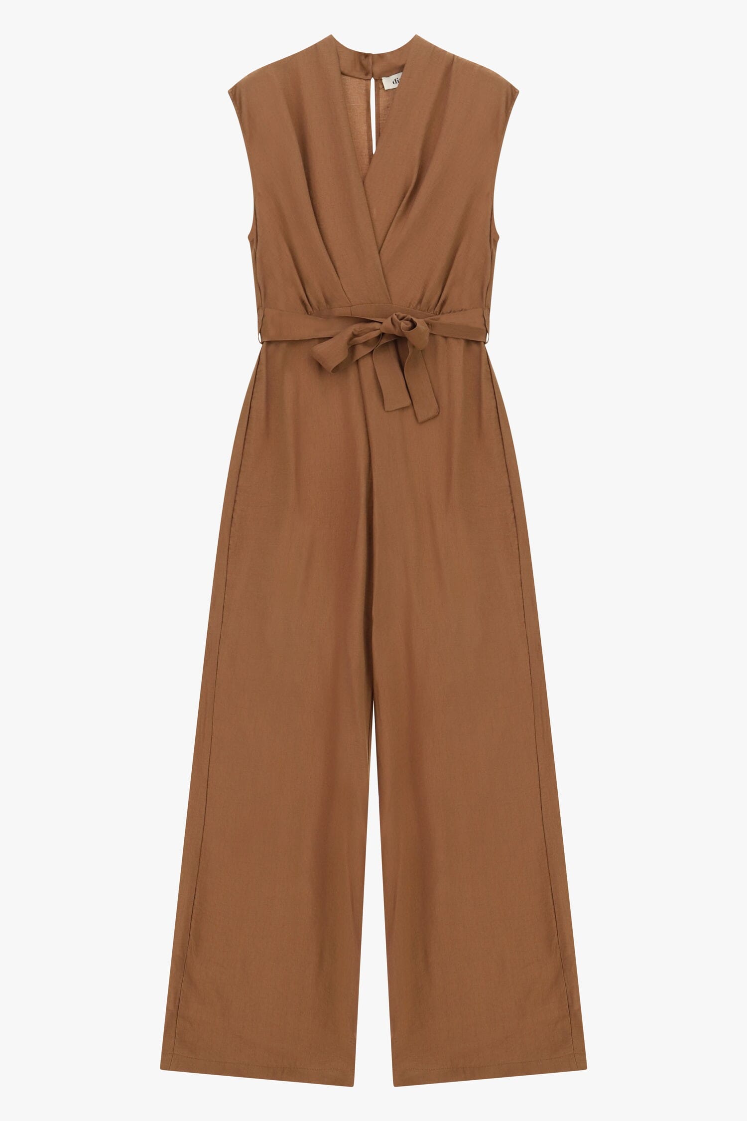 Sleeveless Jumpsuit With Belt And Wallet Neckline Dixie