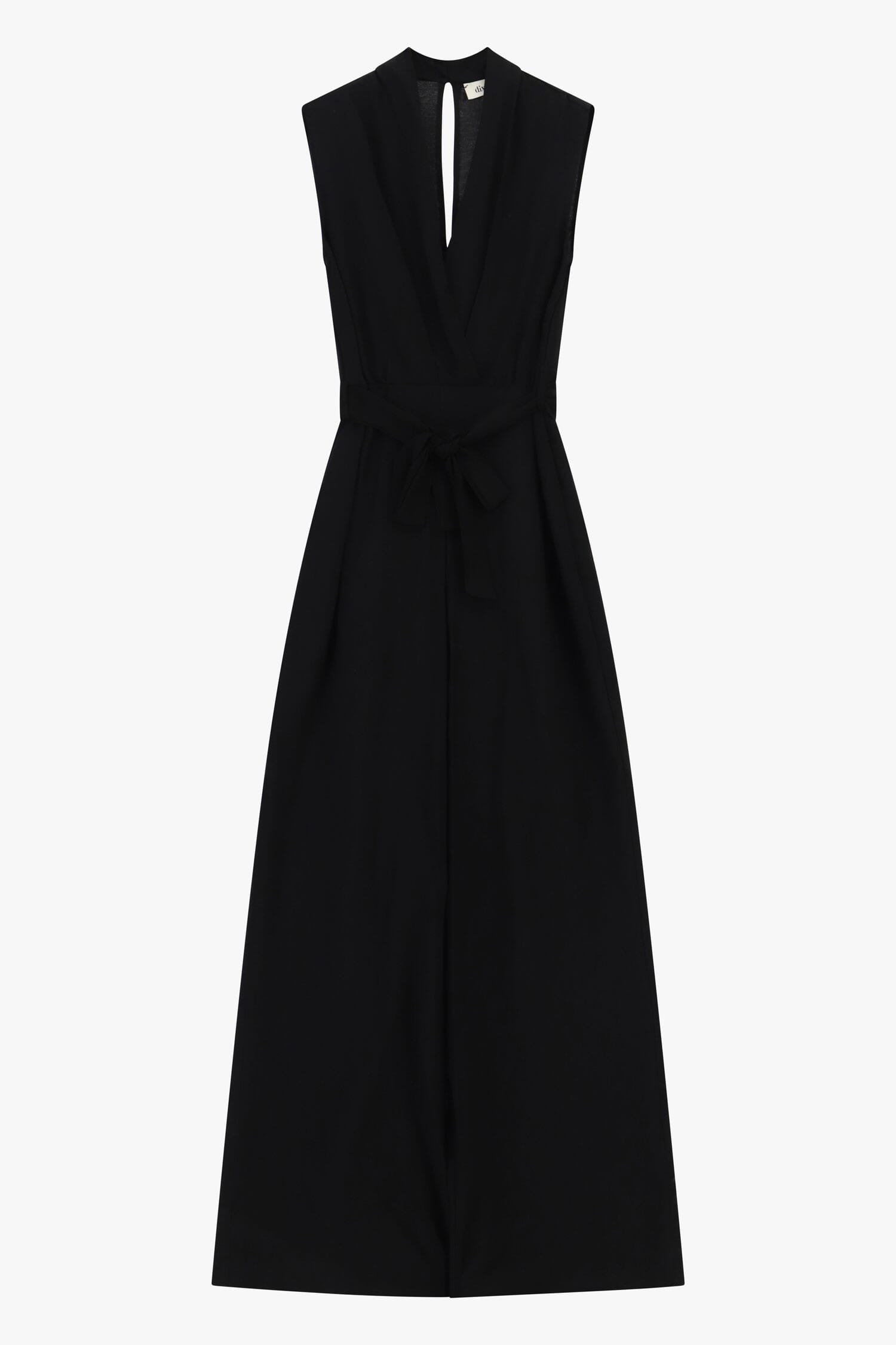 Sleeveless Jumpsuit With Belt And Wallet Neckline Dixie