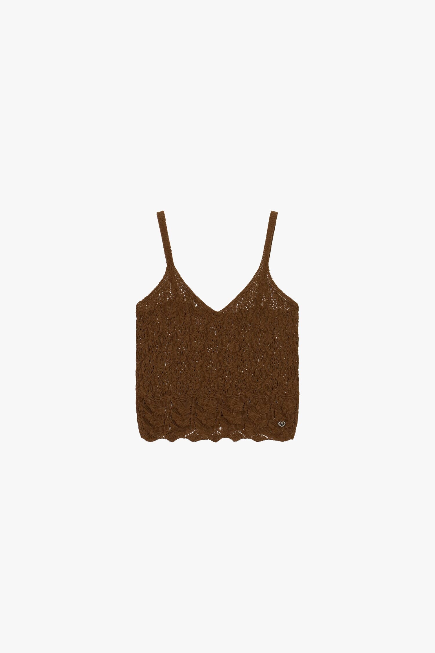 Crocheted sleeveless knit with shoulder pads Please