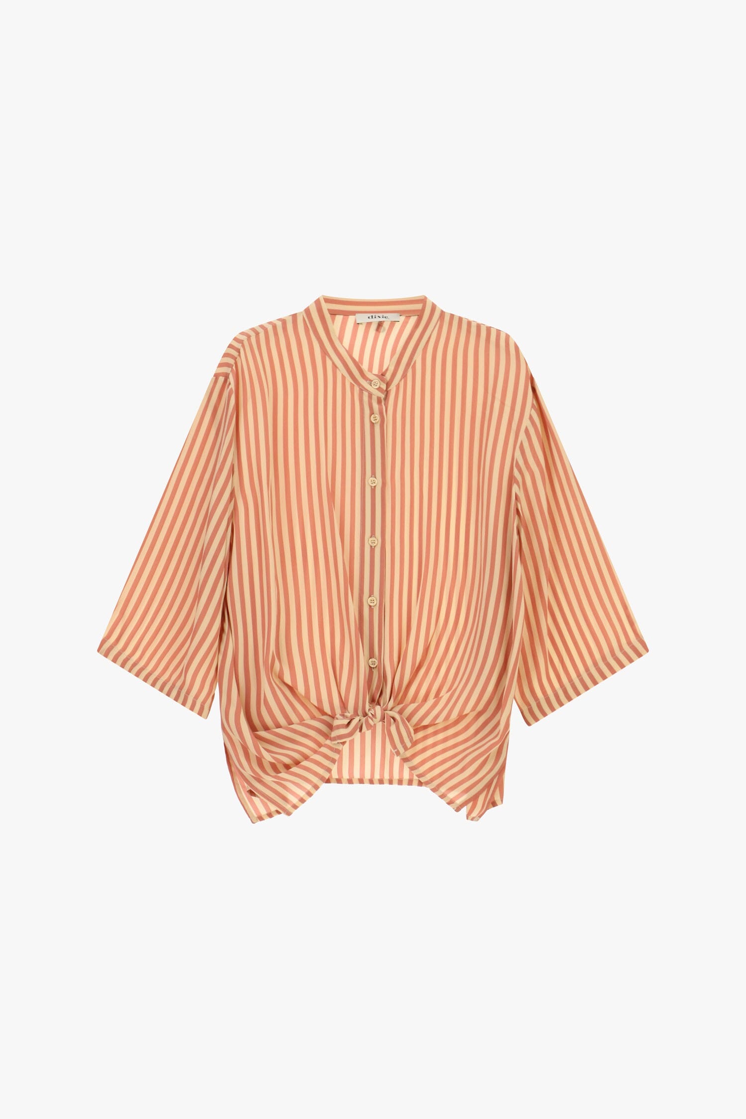 Camicia A Righe Con Nodo Frontale E Maniche Ampie Dixie