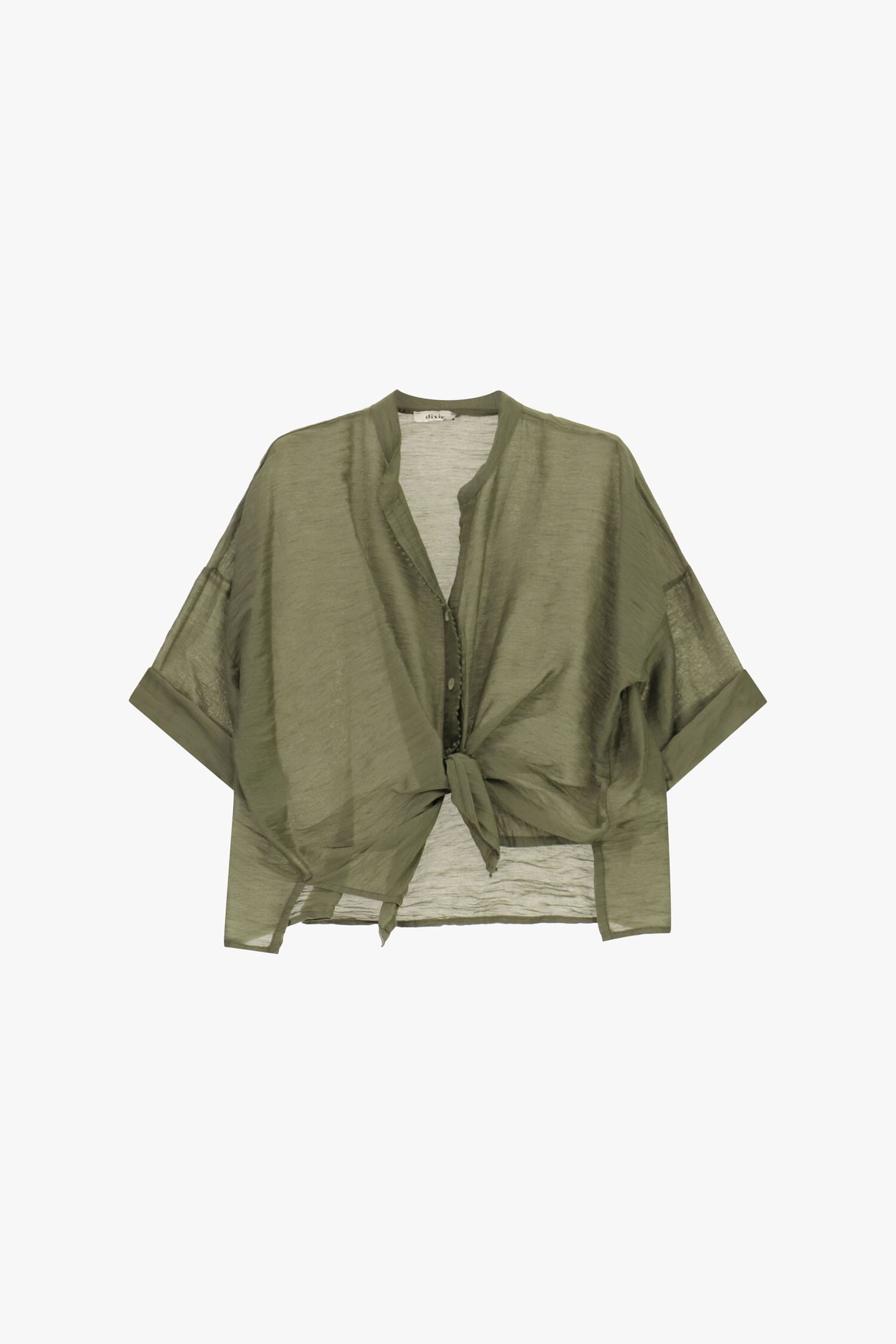 Chemise à nœud large sur le devant et à manches courtes Dixie