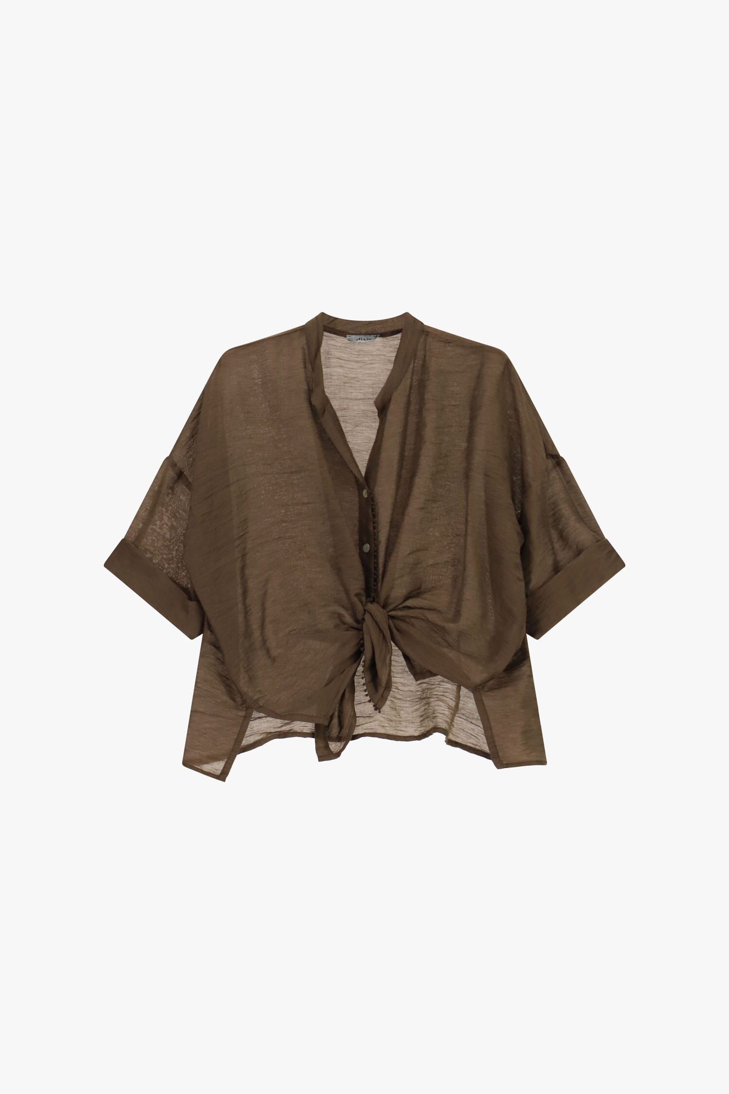 Chemise à nœud large sur le devant et à manches courtes Dixie