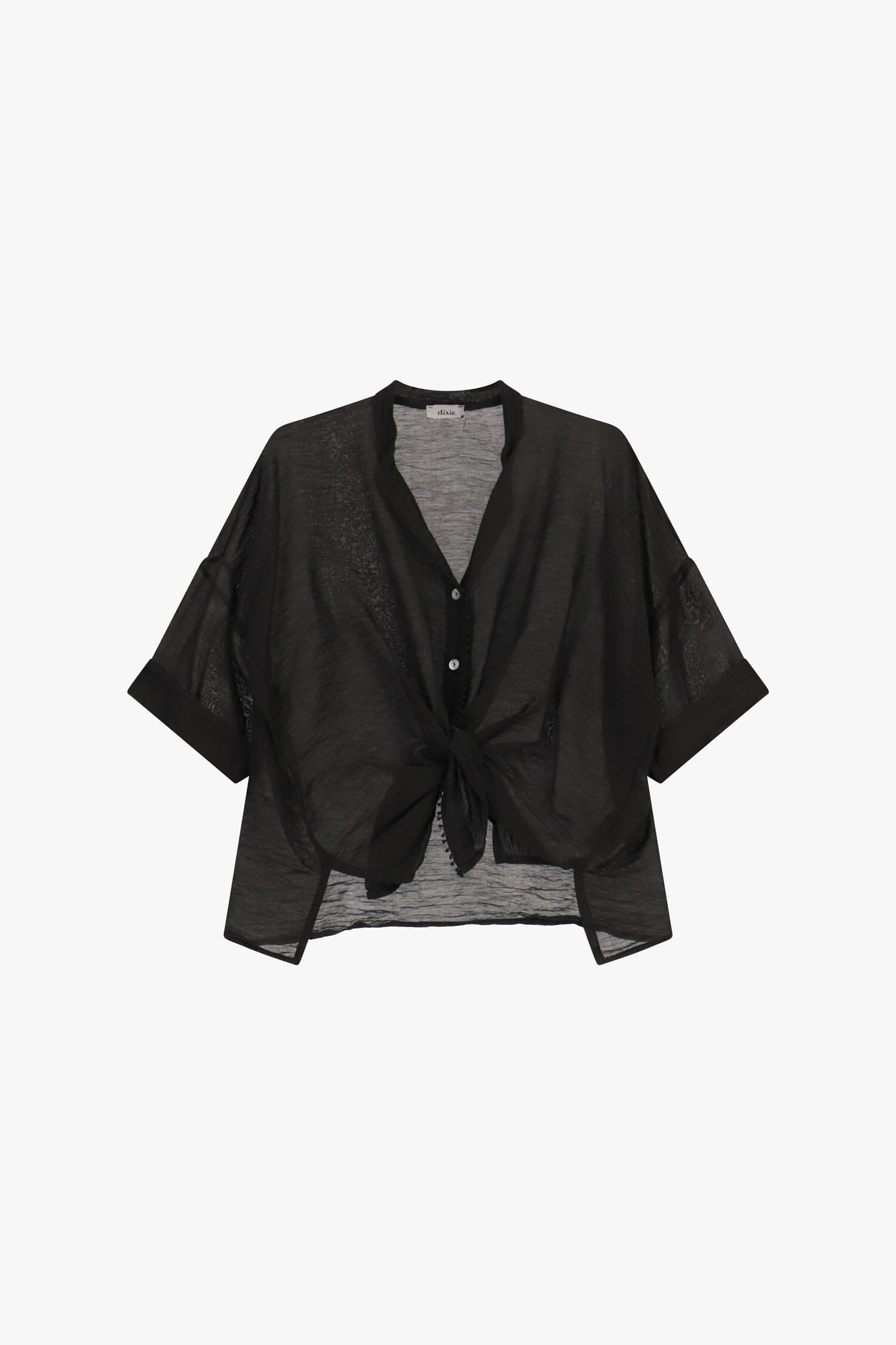 Chemise à nœud large sur le devant et à manches courtes Dixie