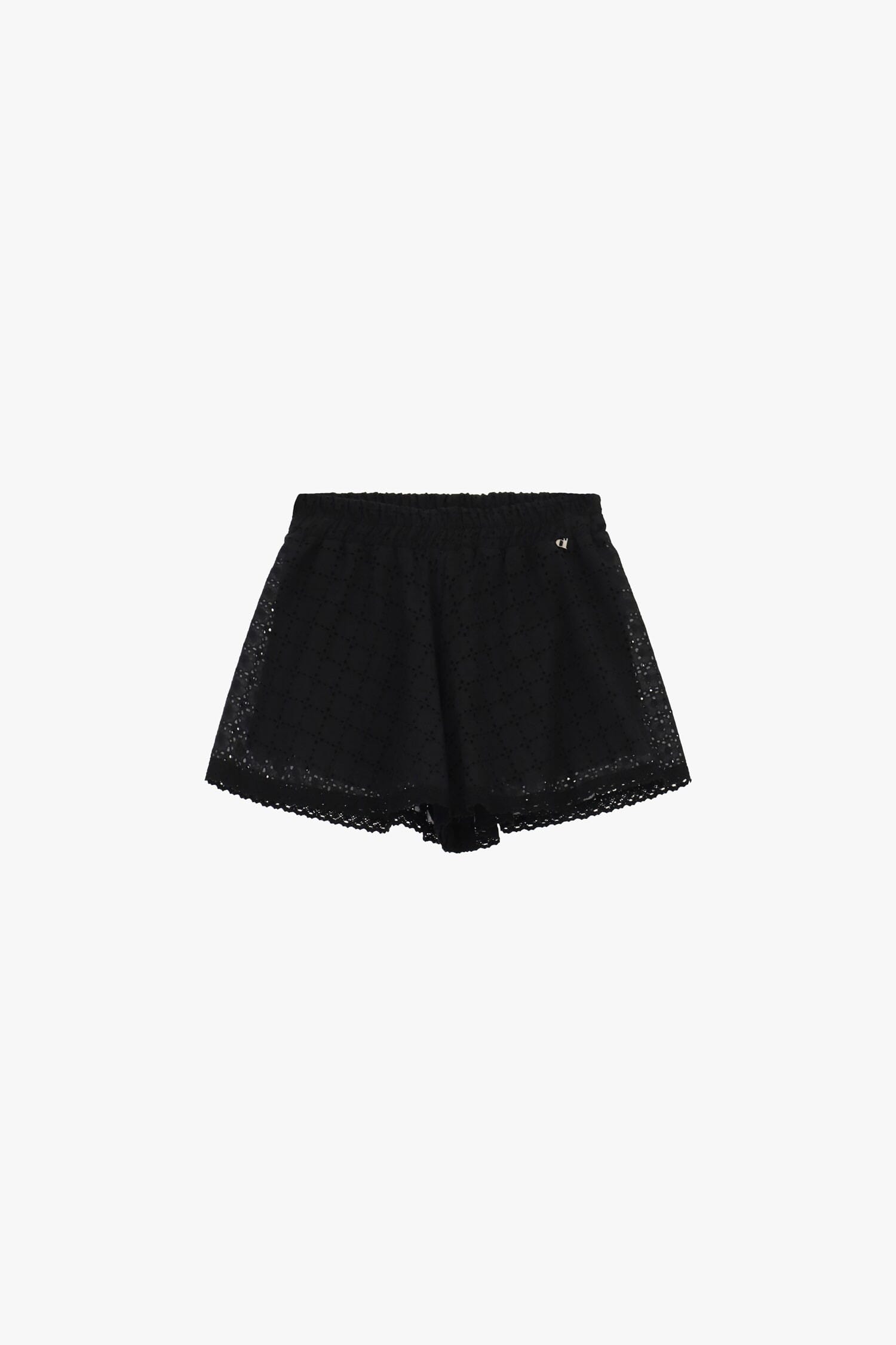Short perforé à bord festonné et taille élastiquée Dixie