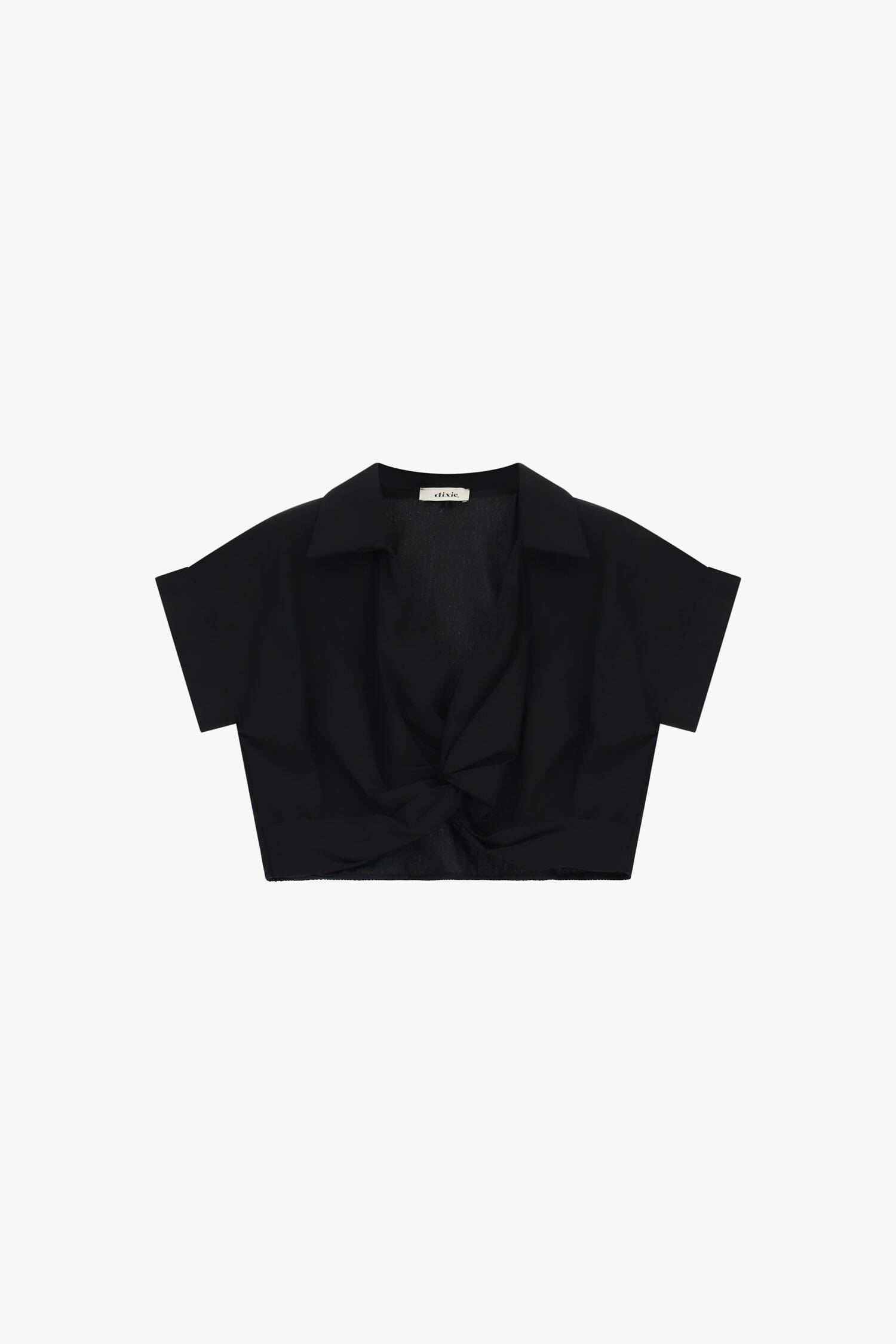 Short Cropped Top With Short Sleeves And Dixie Collar