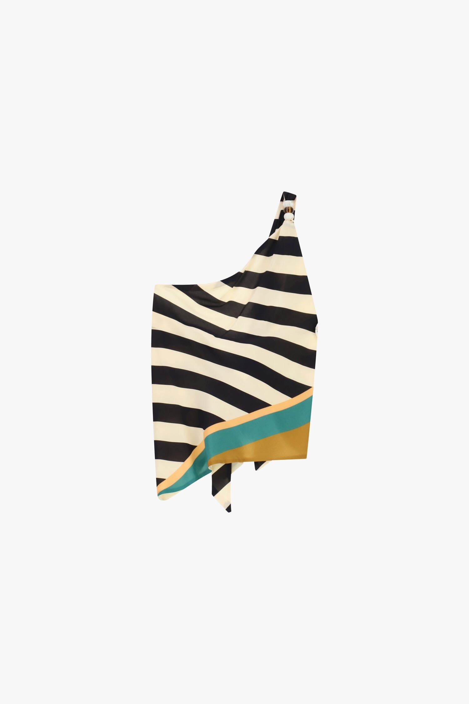 Top asymétrique à une épaule avec rayures et bordure contrastée Dixie
