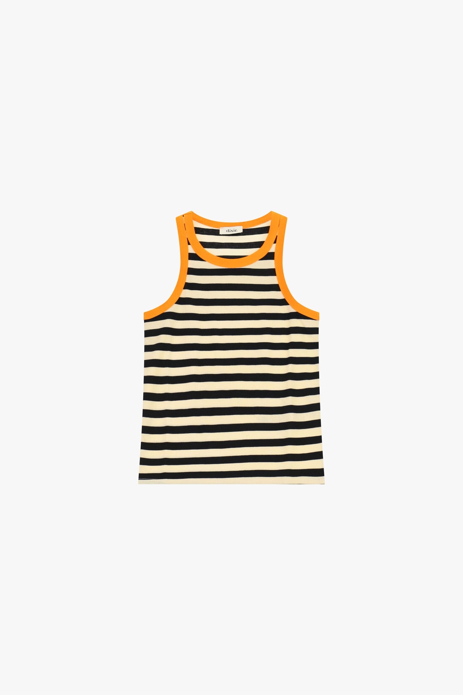 Top sans manches à rayures avec bordure Dixie contrastée