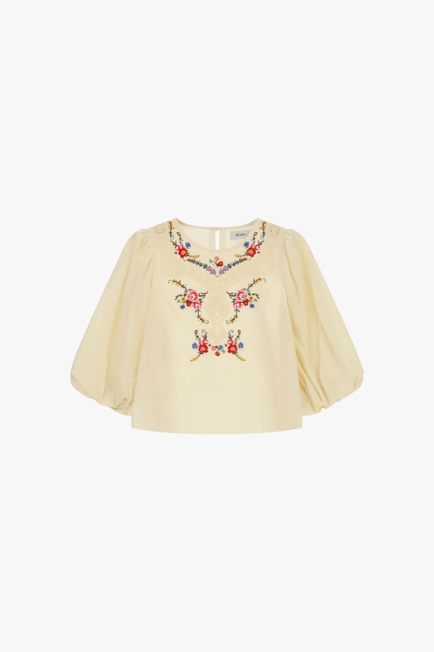 Top à manches larges et broderie florale Dixie