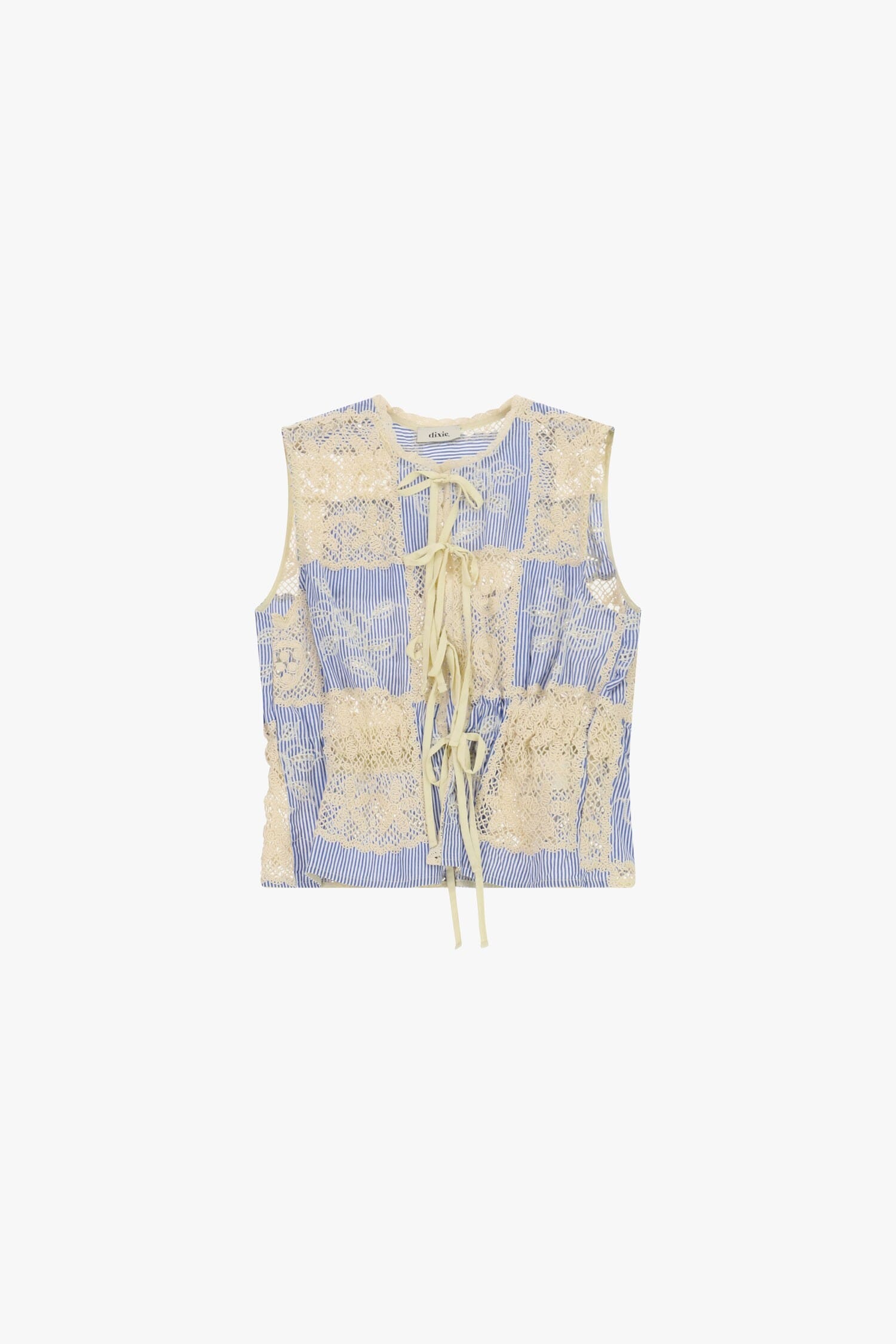 Top sans manches avec détails en dentelle et lacets Dixie