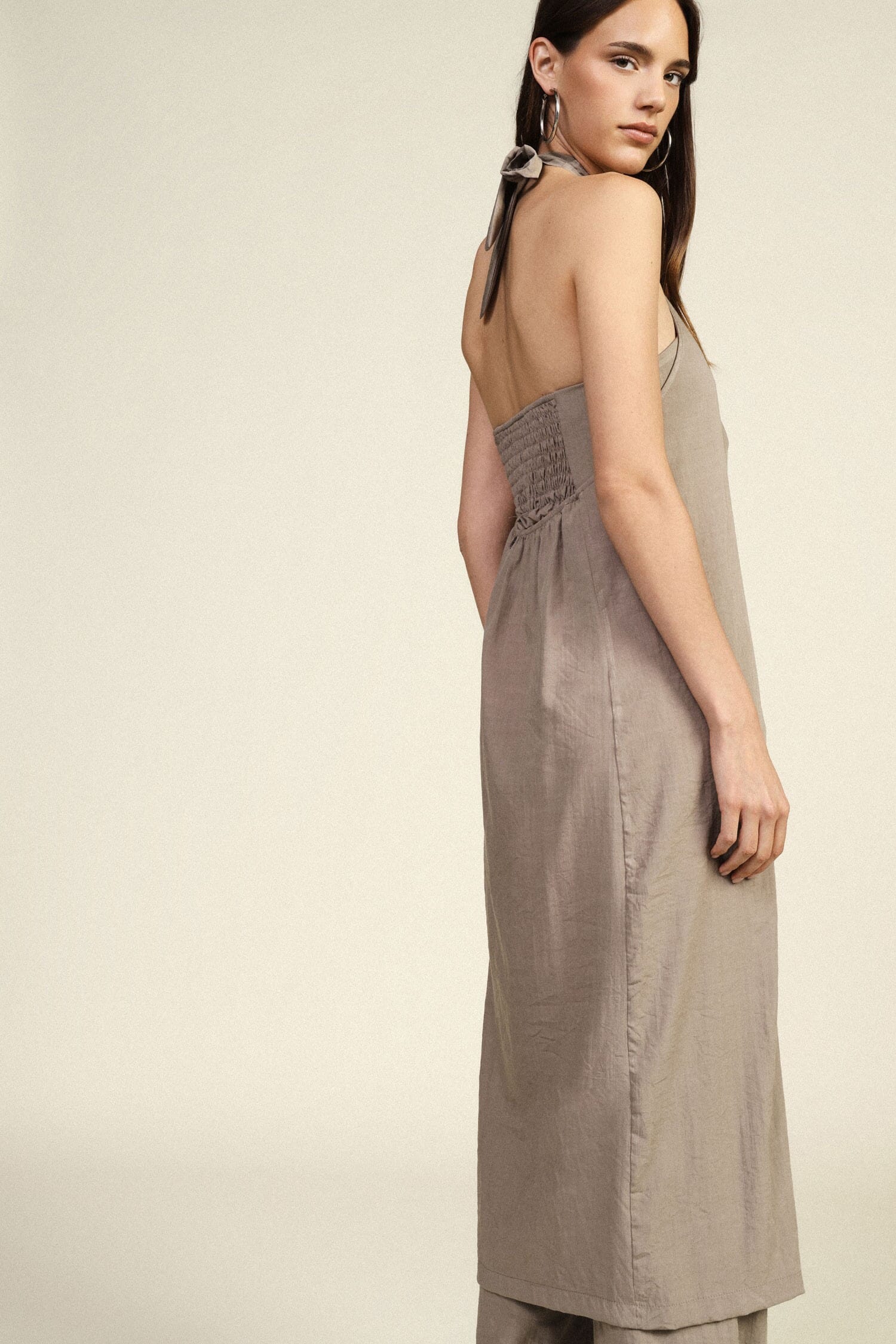 Long Sleeveless Top With Cross Neckline Dixie