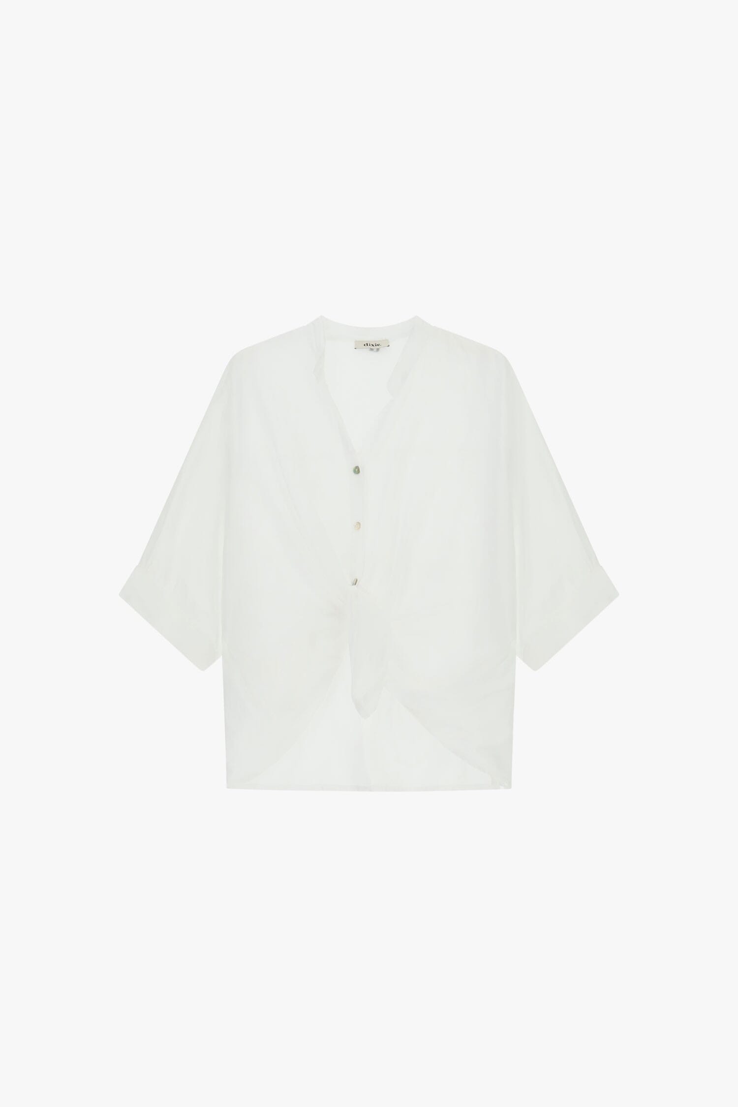 Chemise croisée avec nœud sur le devant et manches retroussées Dixie