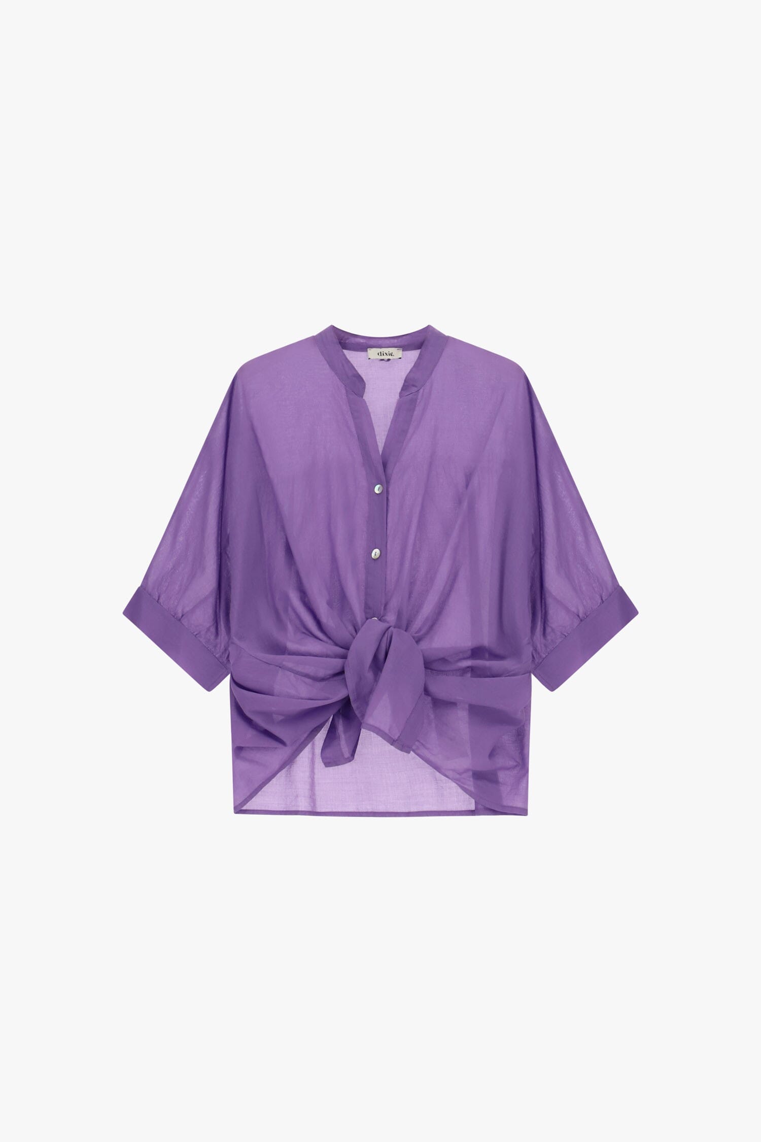 Chemise croisée avec nœud sur le devant et manches retroussées Dixie