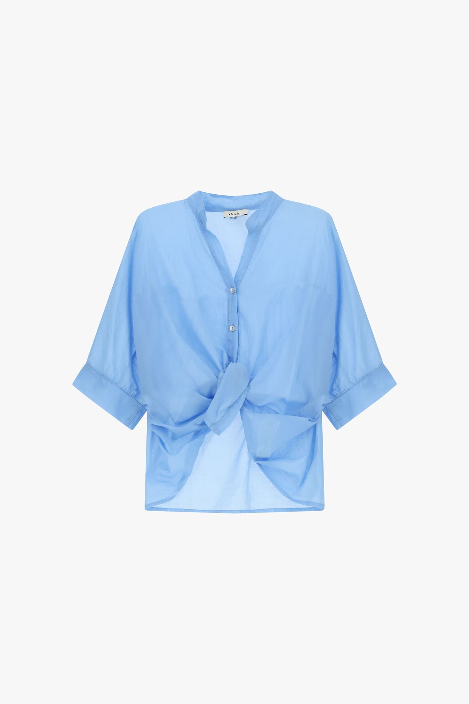 Chemise croisée avec nœud sur le devant et manches retroussées Dixie