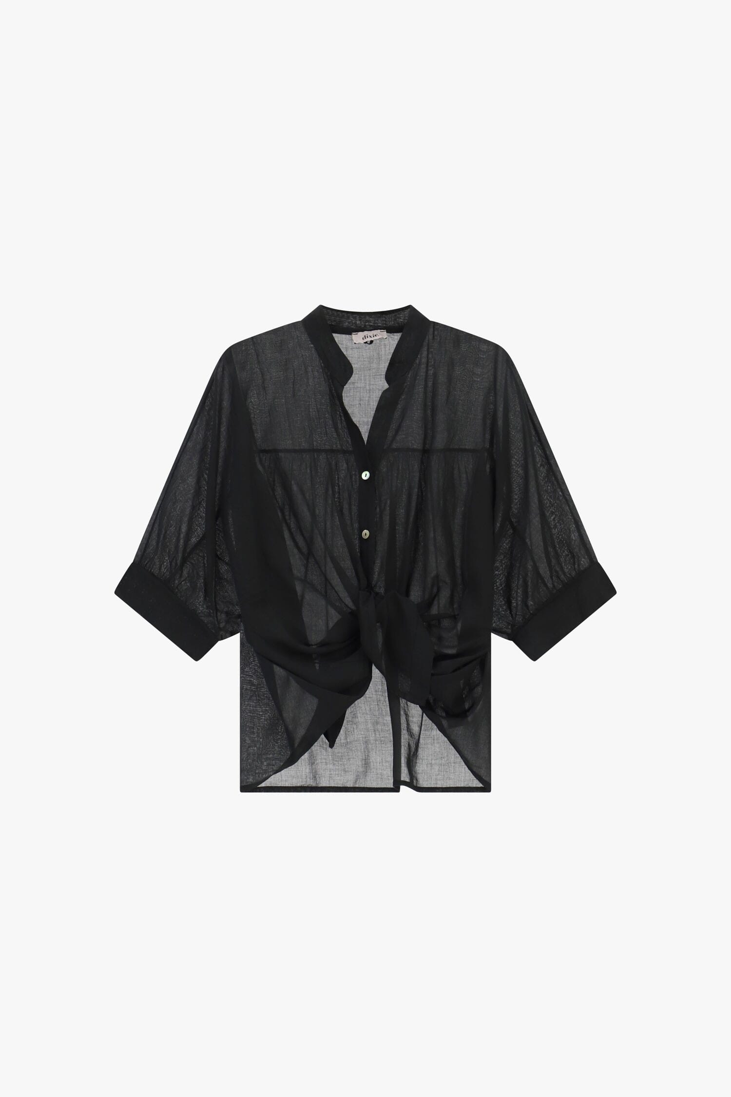 Chemise croisée avec nœud sur le devant et manches retroussées Dixie