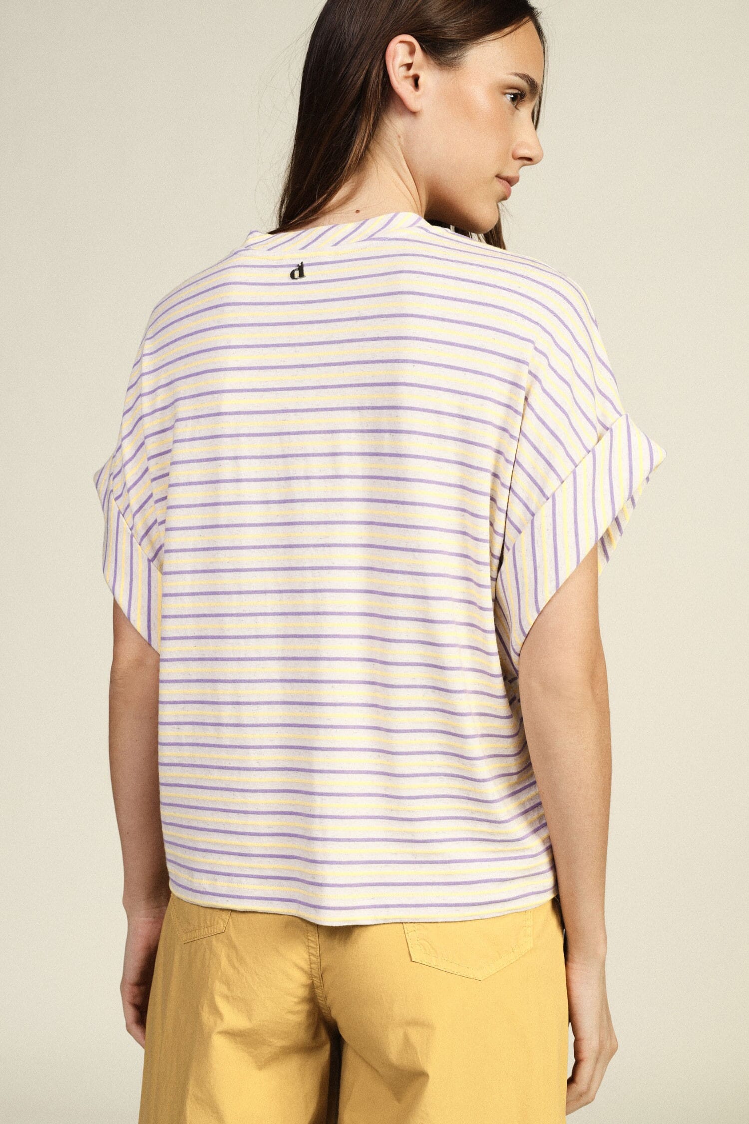 Striped T-Shirt With Patch Pocket Sequins Dixie