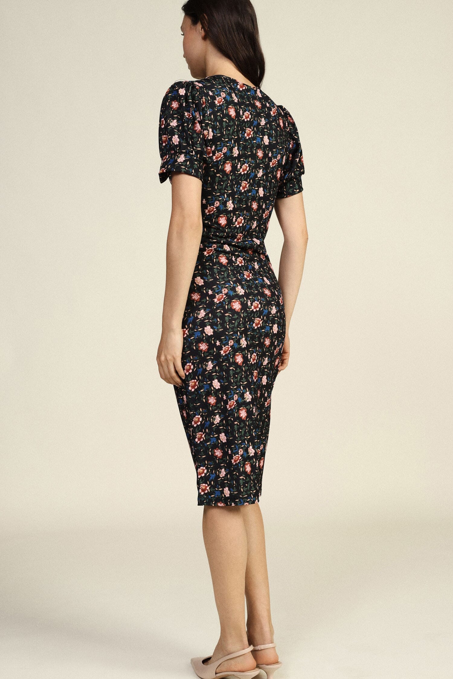 Floral V-neck Midi Dress Dixie