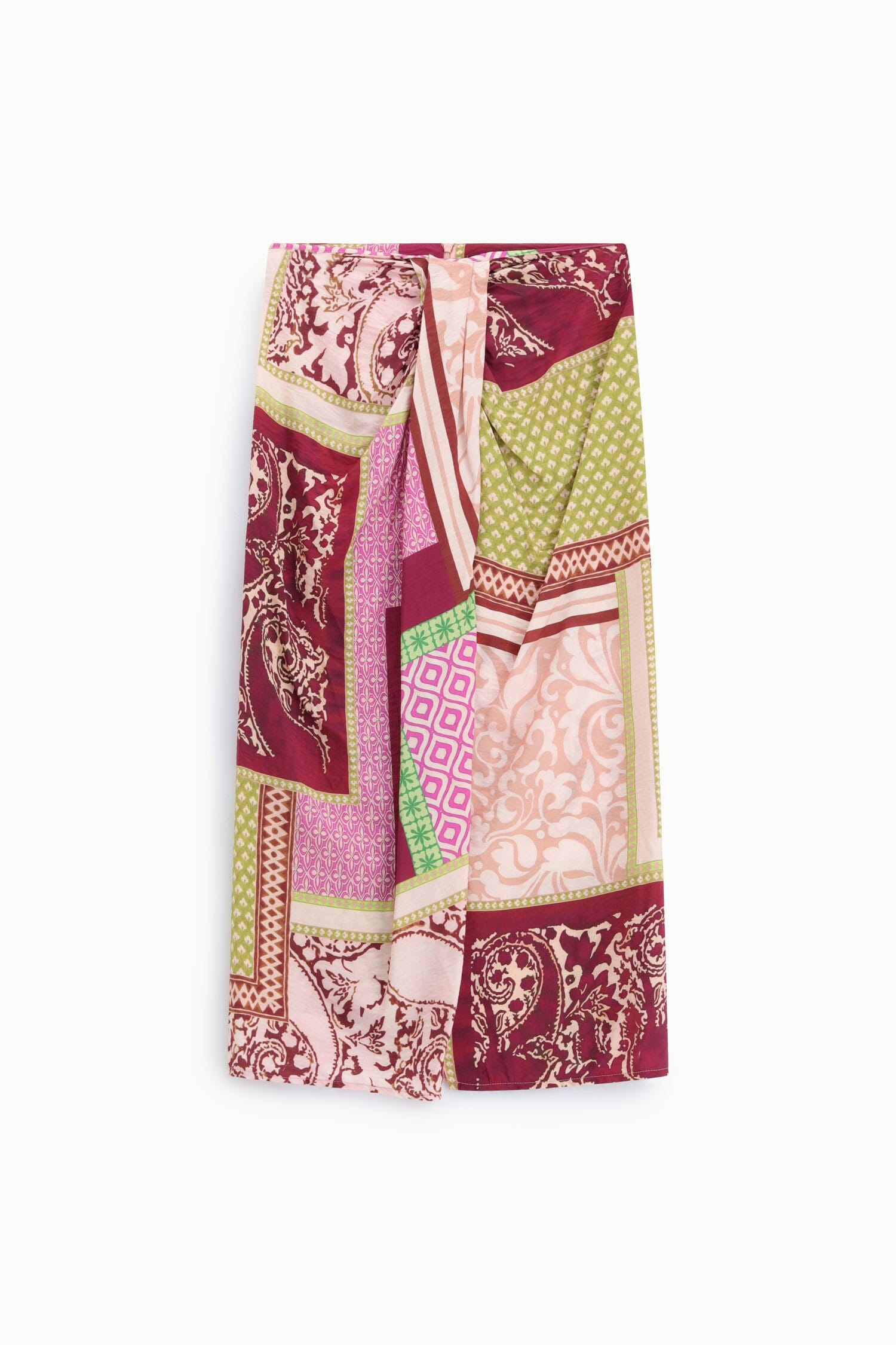 Gonna Midi Fantasia Patchwork Con Drappeggio Dixie