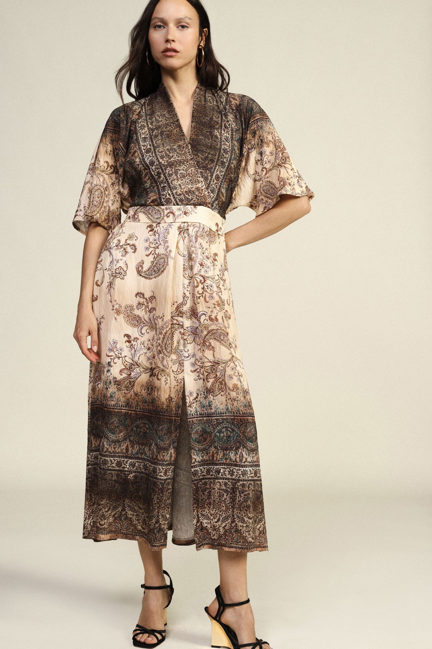 Robe longue à imprimé cachemire Tissu large Dixie
