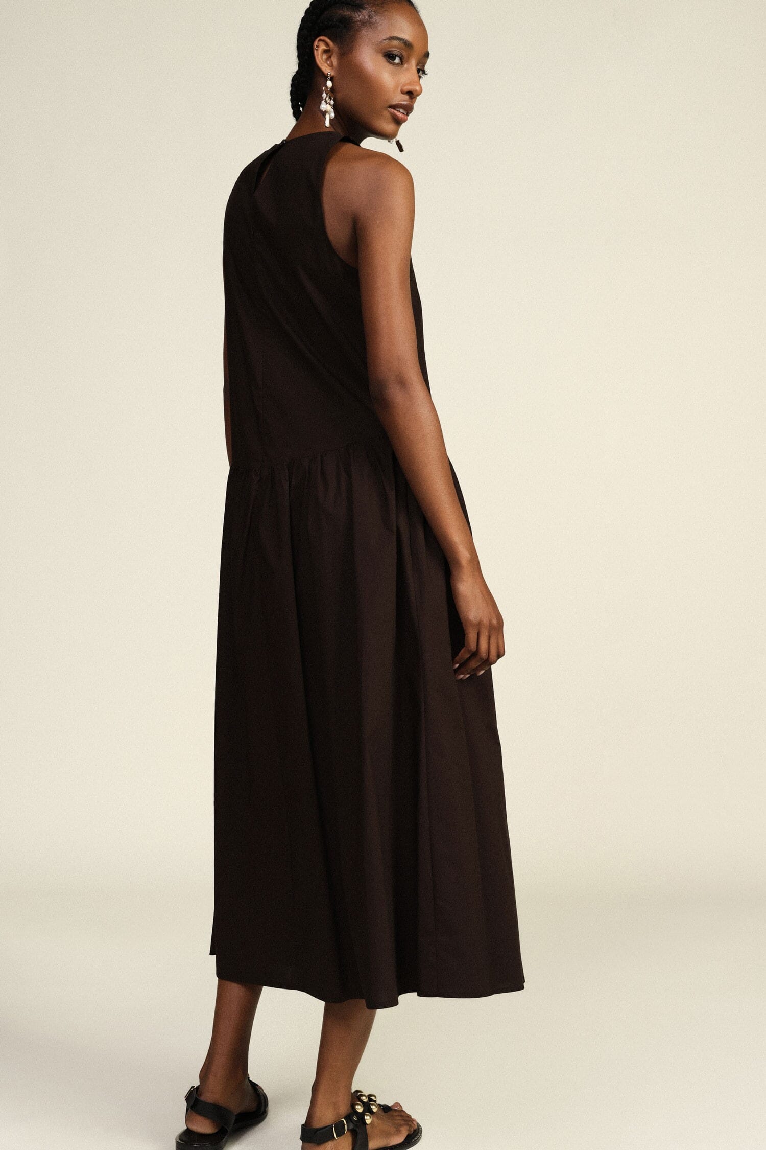Dixie - Robe midi évasée sans manches