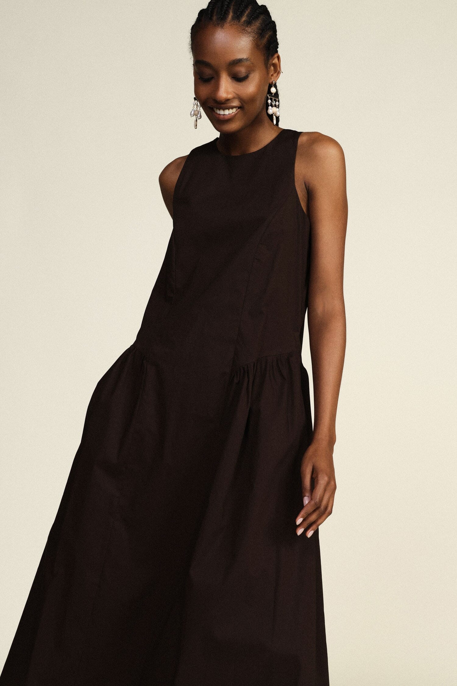Dixie - Robe midi évasée sans manches