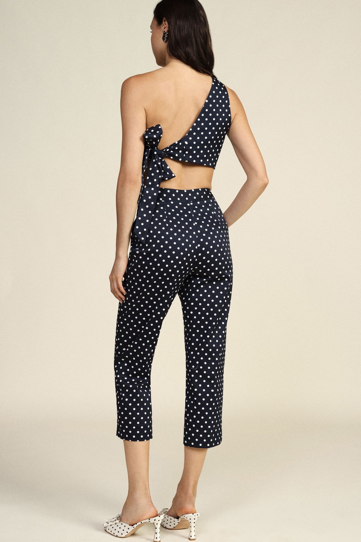 Pantaloni Cropped A Pois Con Vita Regular Dixie