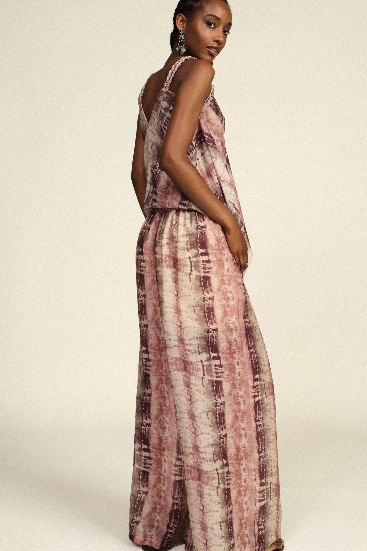 Pantaloni Palazzo Stampa Tie-Dye Con Coulisse Dixie