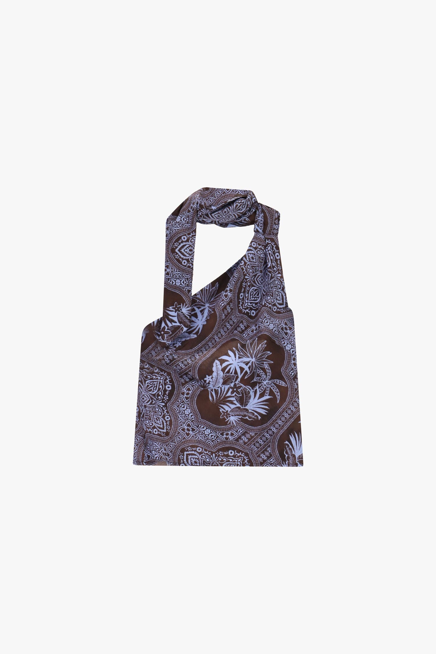 Asymmetrical Top With Bandana Print And Dixie Knot