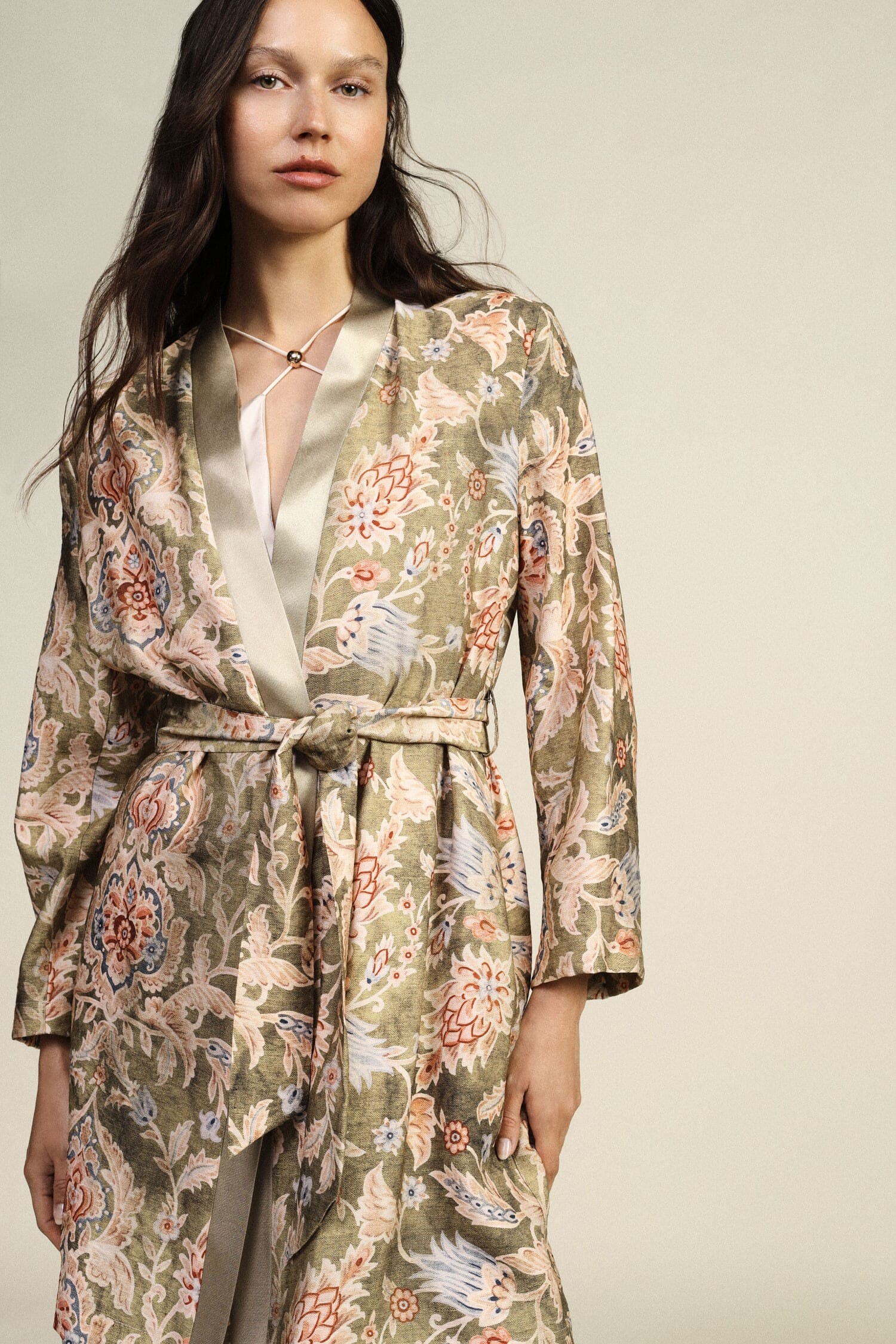 Doudoune fantaisie florale avec ceinture Dixie