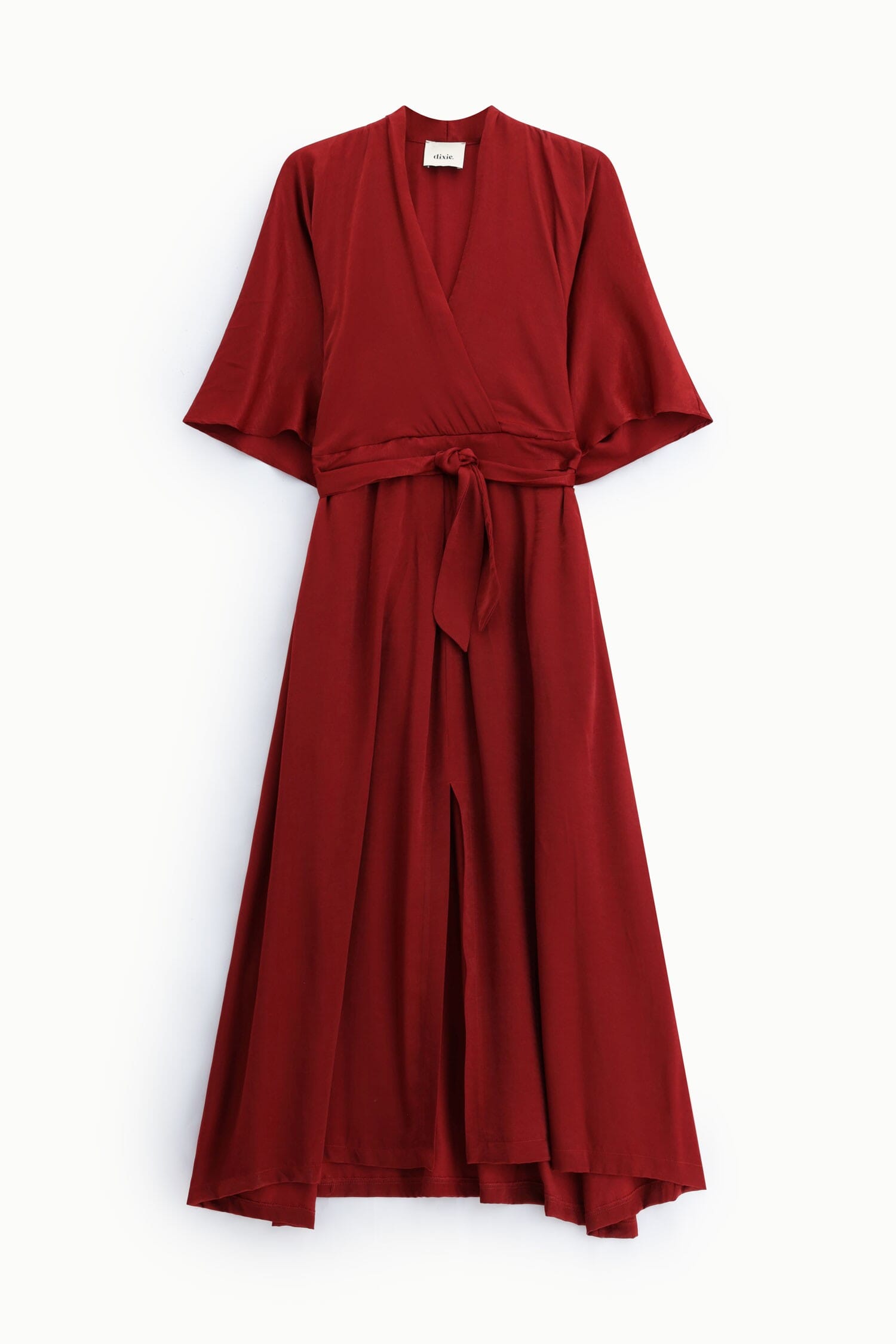 Robe longue croisée avec ceinture et manches larges Dixie