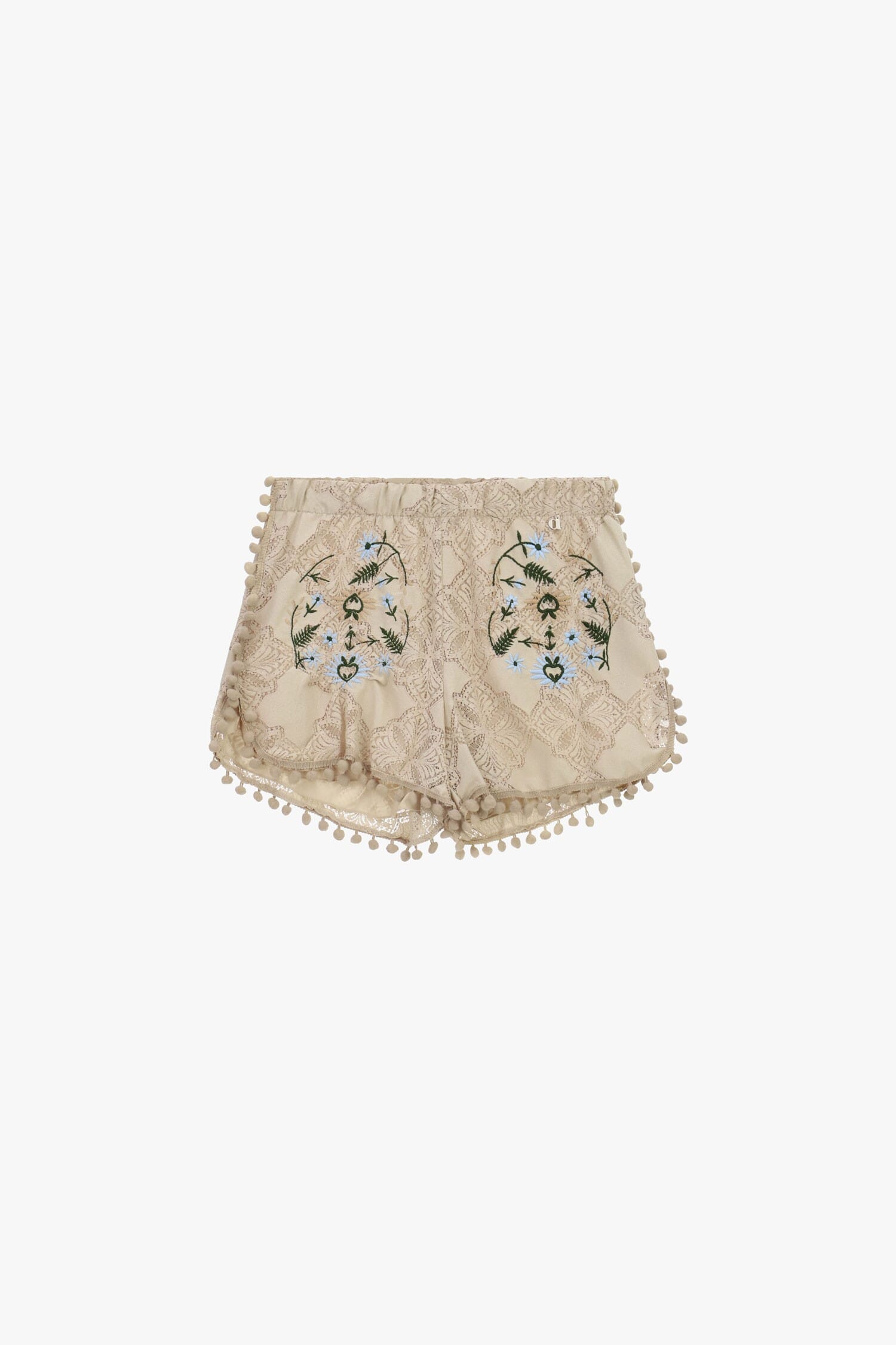 Shorts Ricamati Con Profilo A Pompon Dixie