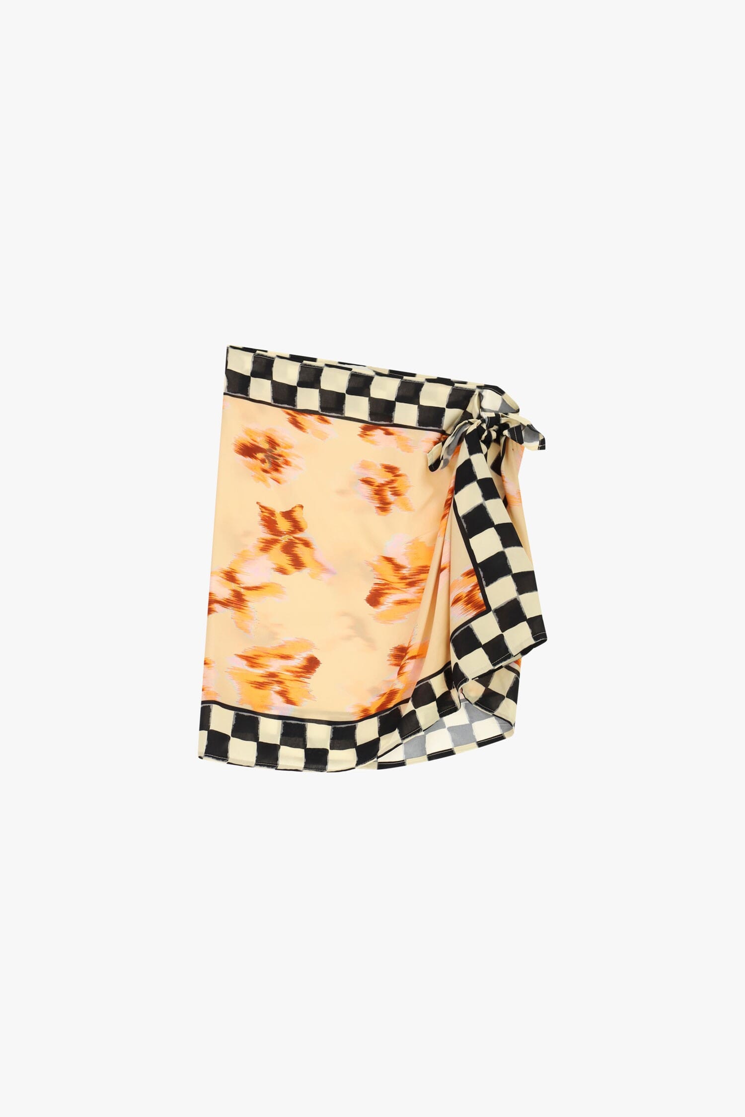 Jupe courte à motif floral avec bordure à carreaux Dixie