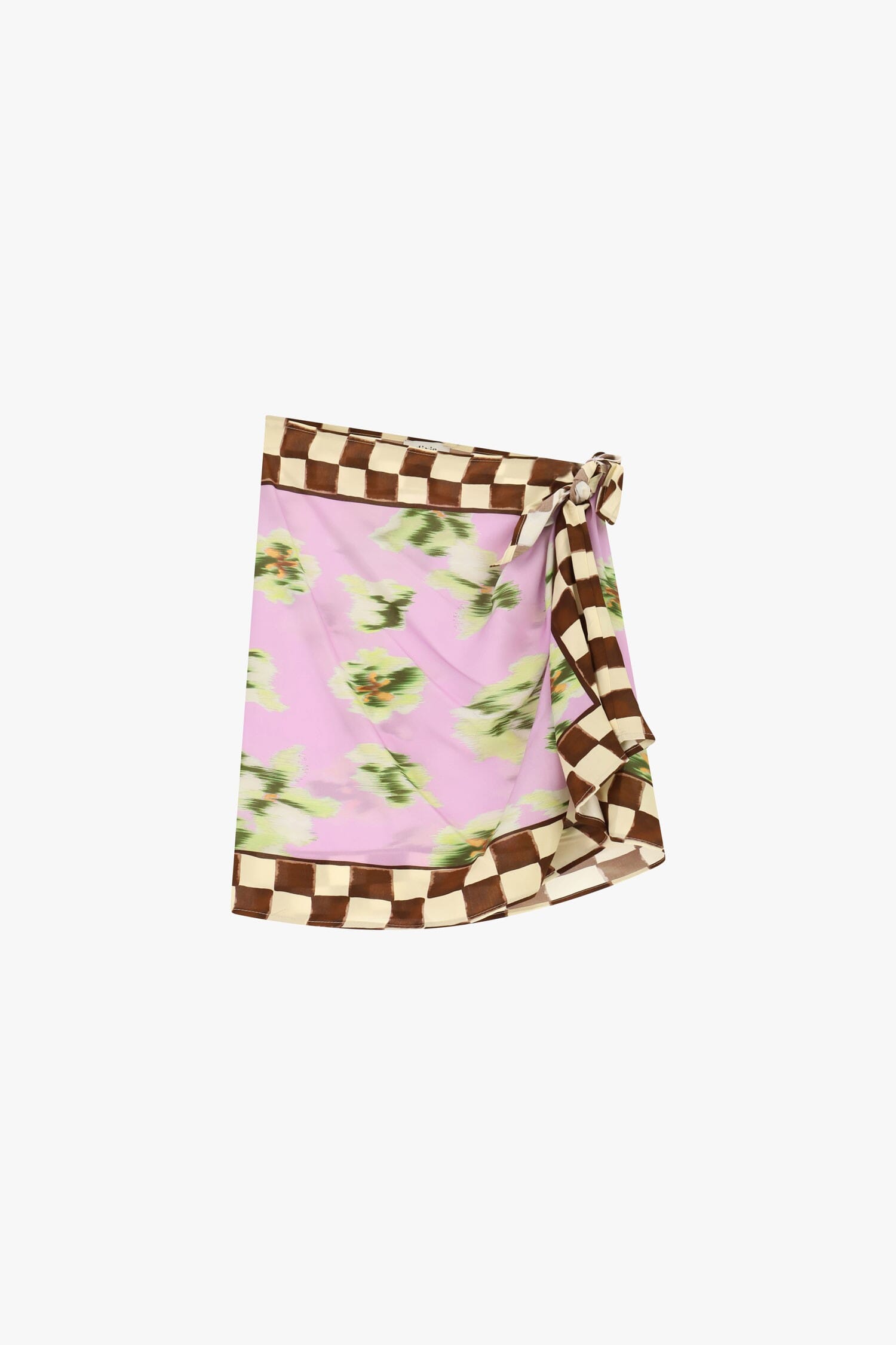 Jupe courte à motif floral avec bordure à carreaux Dixie