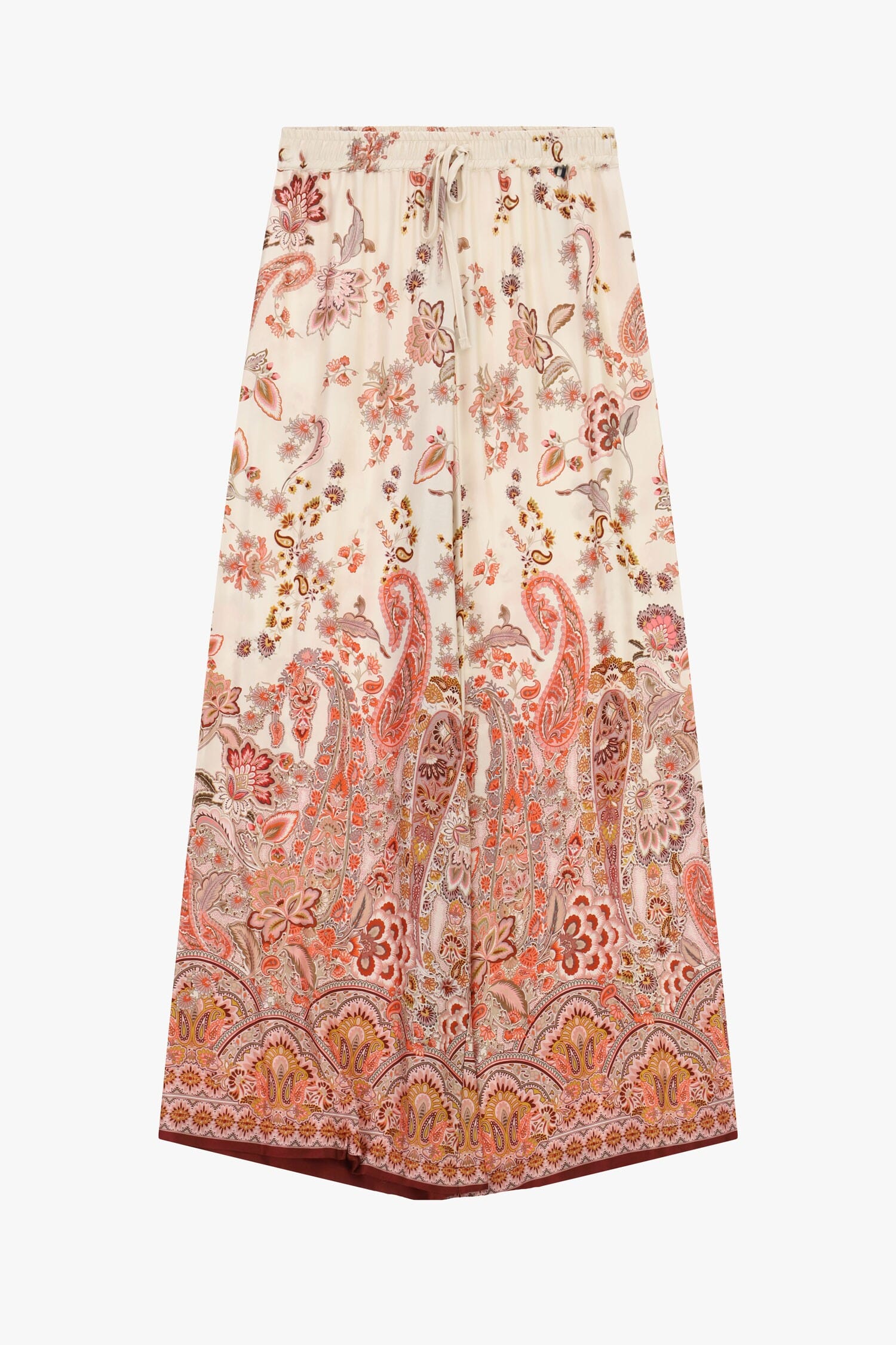 Pantaloni Palazzo Stampa Paisley A Vita Elasticizzata Dixie