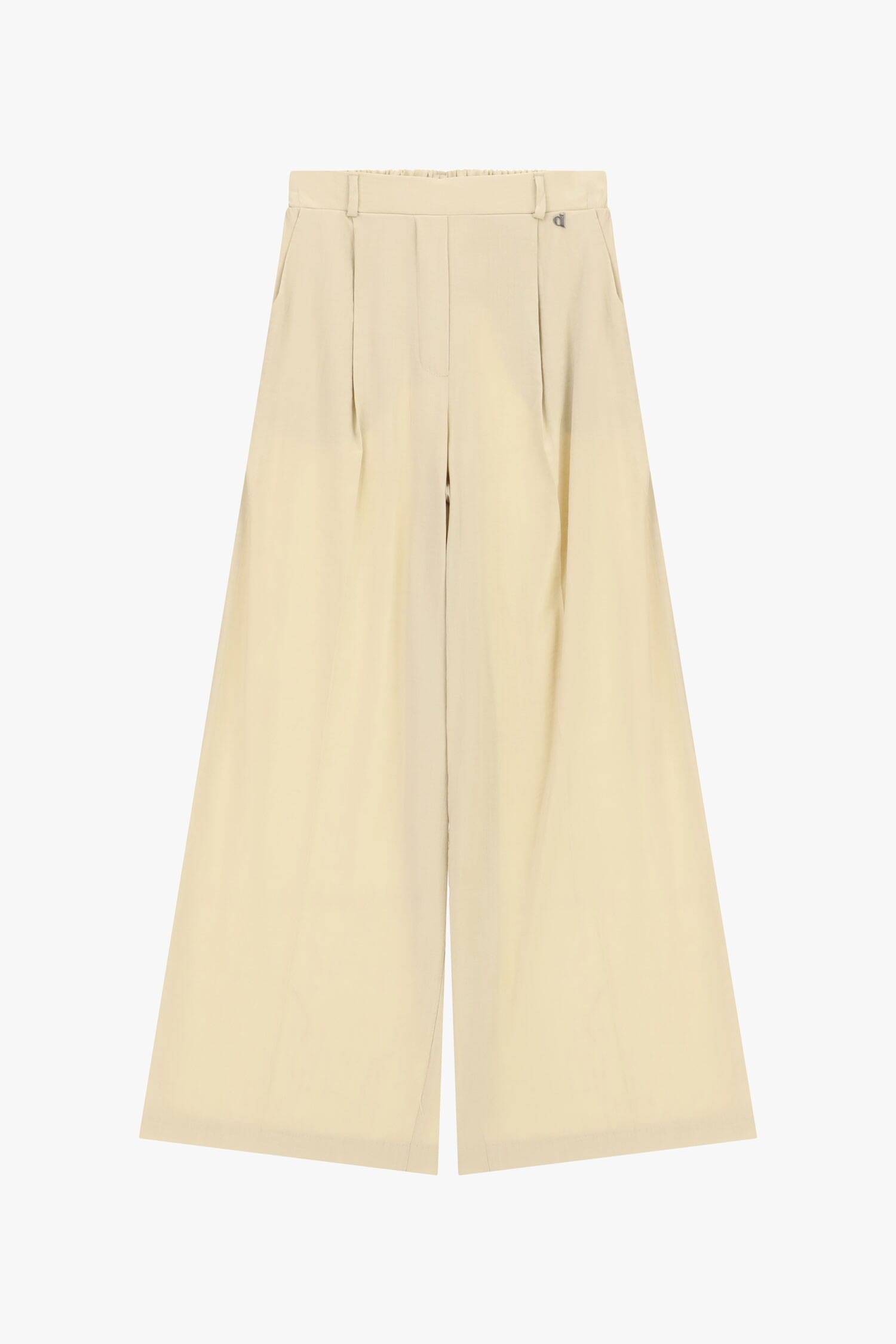 Pantaloni Palazzo Con Pince E Vita Elasticizzata Dixie