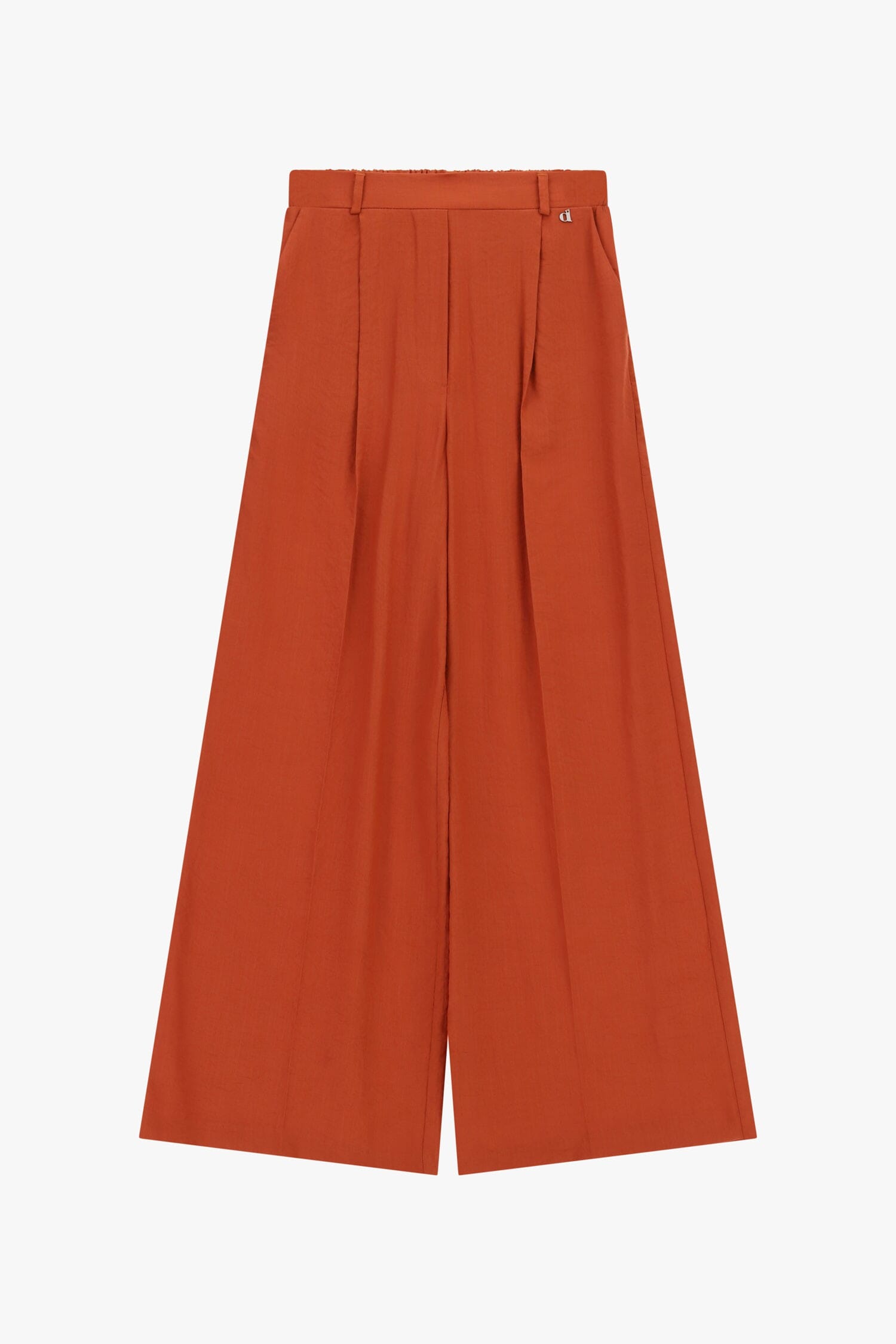Pantaloni Palazzo Con Pince E Vita Elasticizzata Dixie