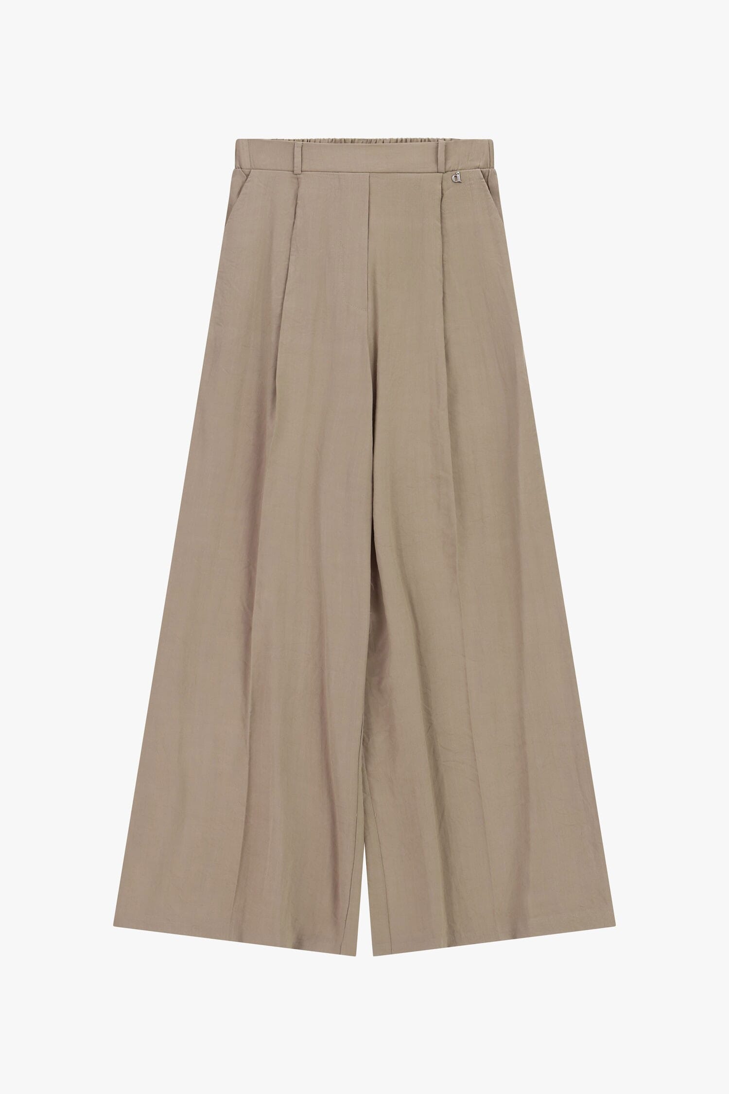 Pantaloni Palazzo Con Pince E Vita Elasticizzata Dixie