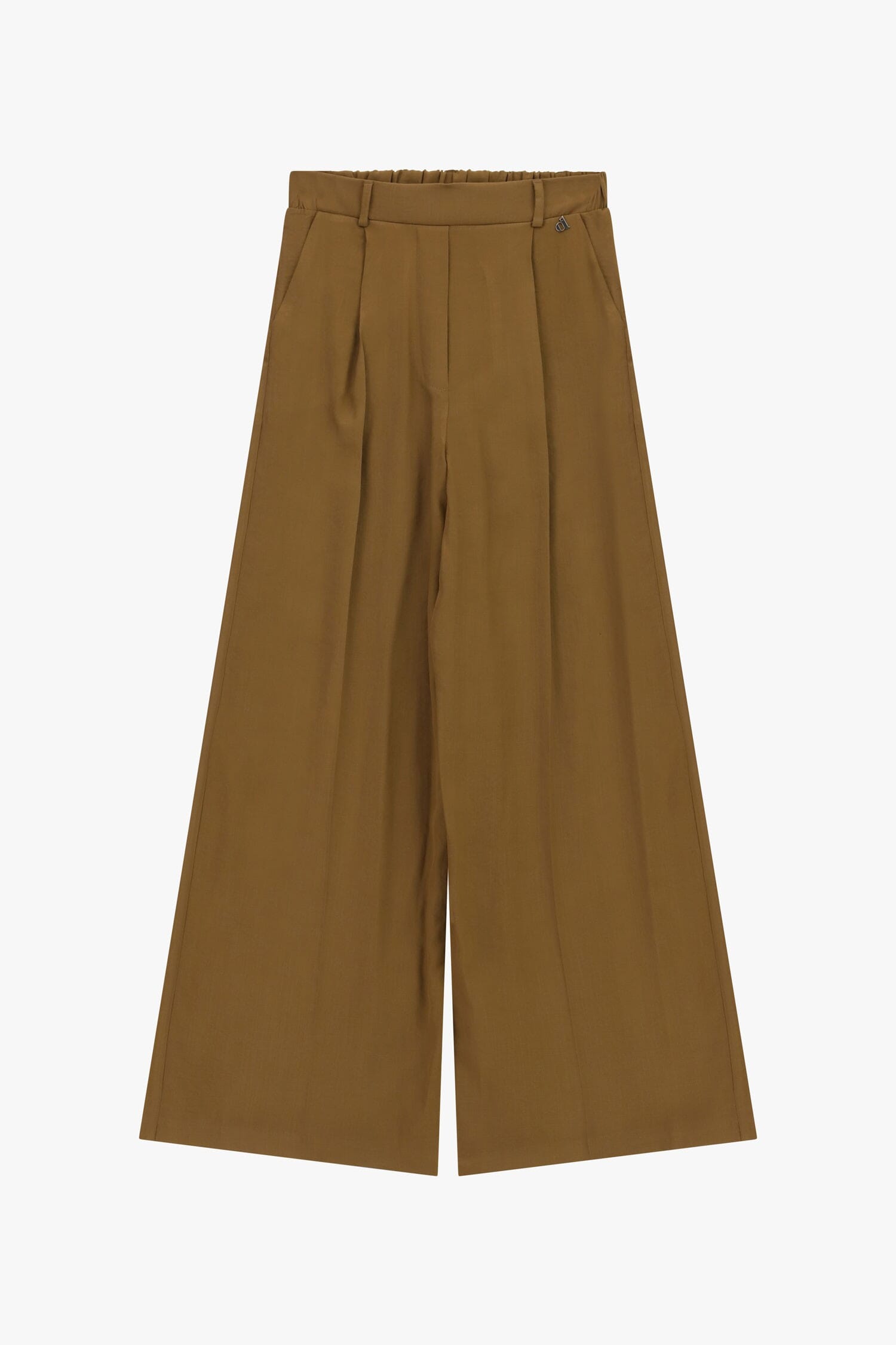 Pantaloni Palazzo Con Pince E Vita Elasticizzata Dixie