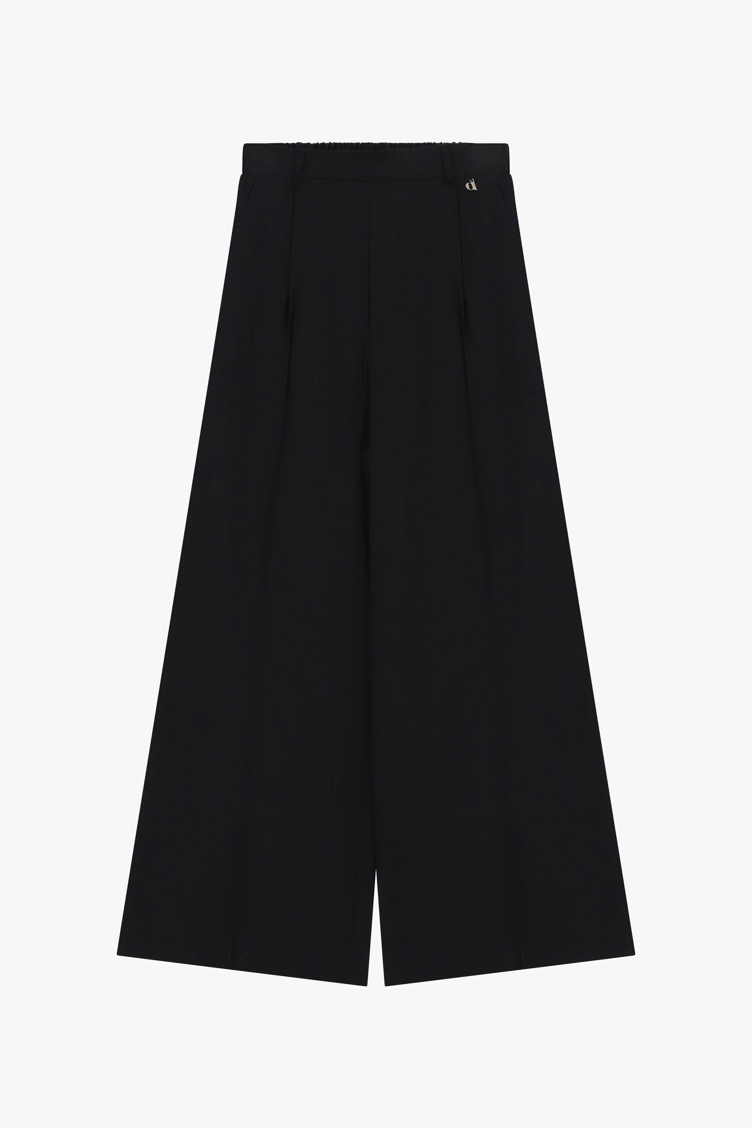 Pantaloni Palazzo Con Pince E Vita Elasticizzata Dixie
