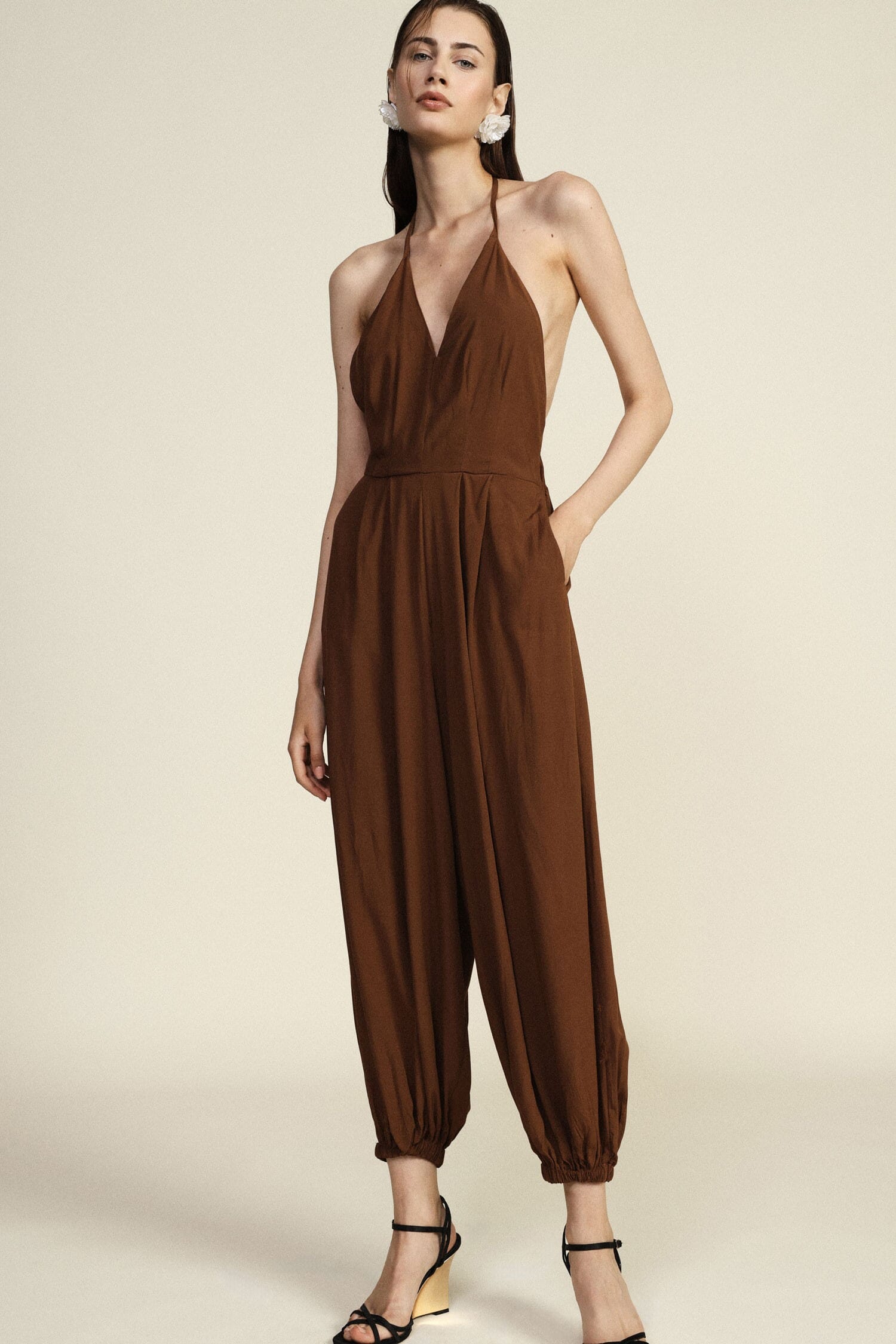 Jumpsuit Ampia Con Scollo All'Americana E Fondo Elastico Dixie
