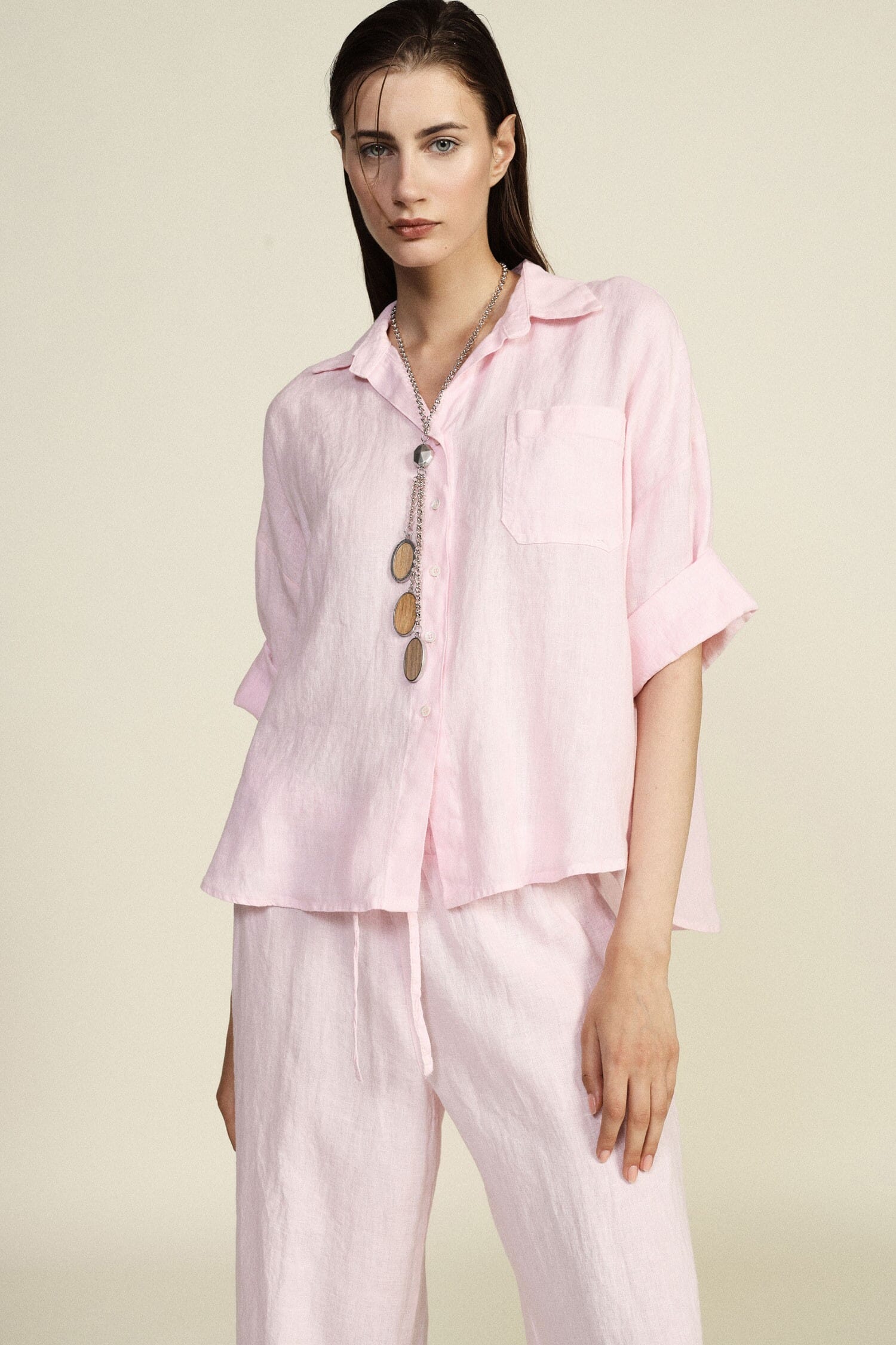 Camicia Ampia Con Maniche 3/4 E Taschino Dixie