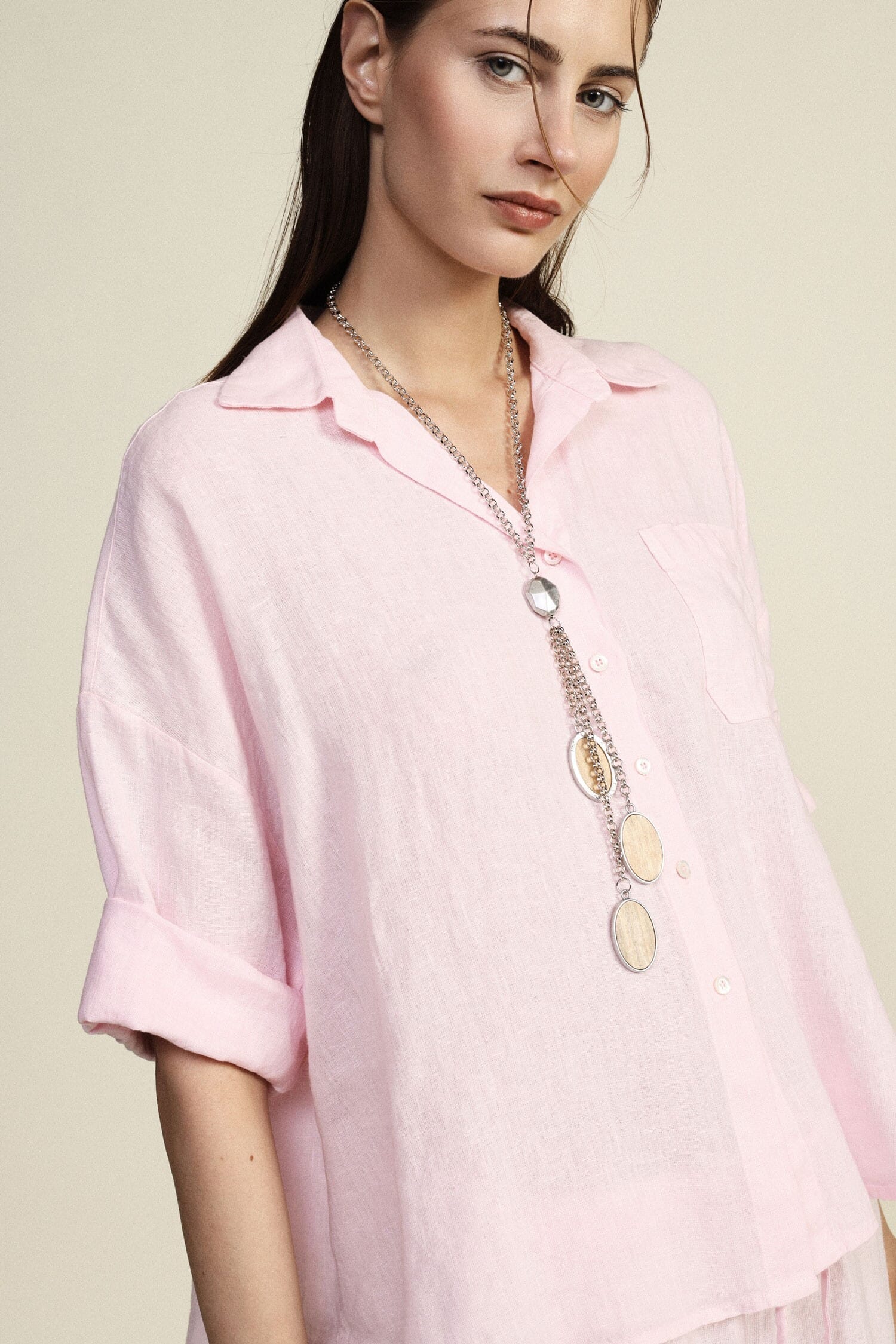 Camicia Ampia Con Maniche 3/4 E Taschino Dixie